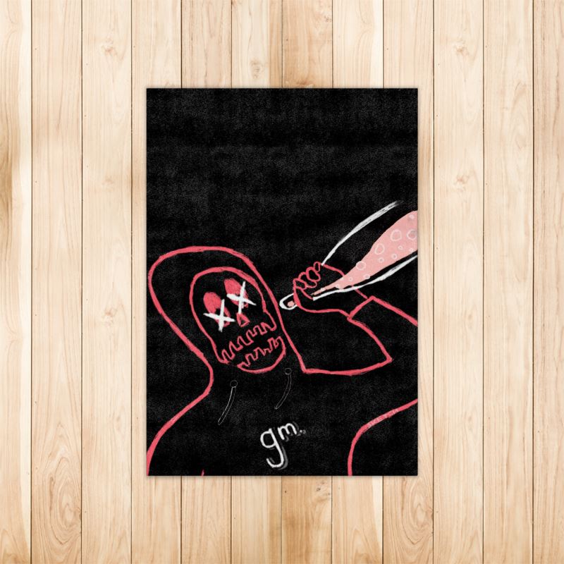 RUG 90cm x 63cm feat rektguy #889 🇬🇧 handmade in UK