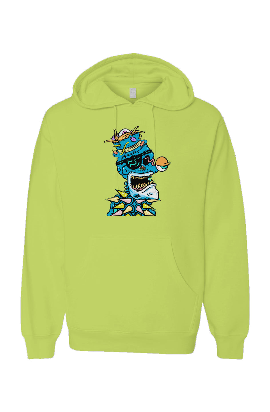 Neon Pullover Hoodies feat Toxic Skulls Club #8398