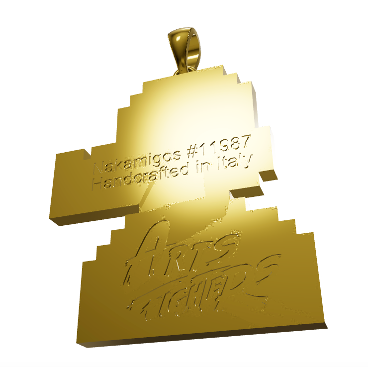 2D Pendant sterling silver 925 with colored cubic zirconia feat. Nakamigos #11987 (30mm/1,2in x 8g)