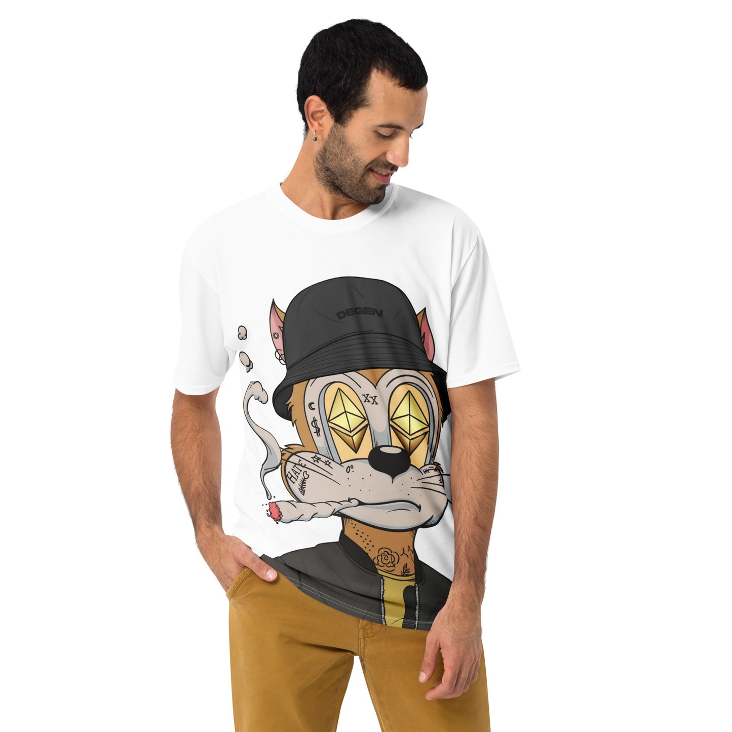 All-Over t-shirt feat. TOON #3078 (rear QrCode NFT URL)
