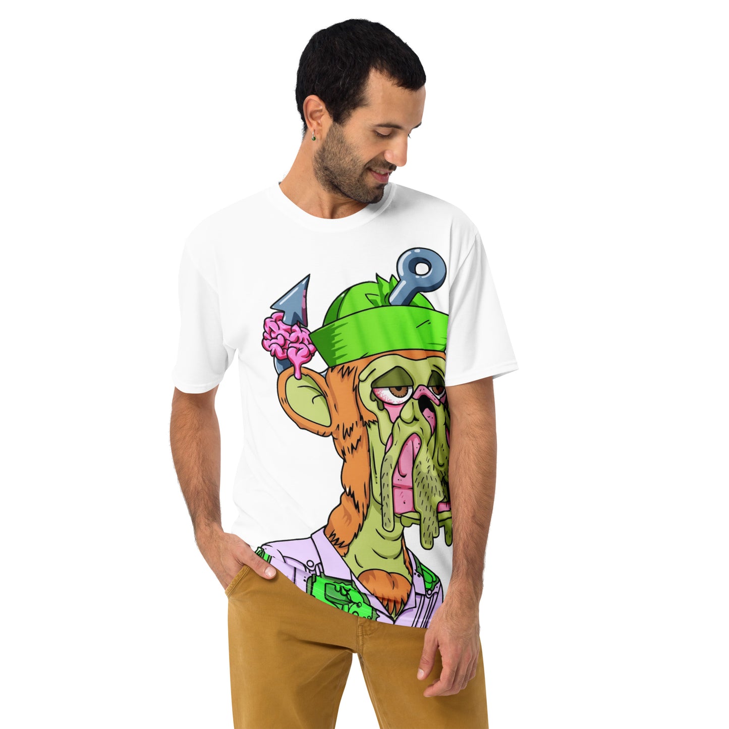 All-Over t-shirt feat. MAYC #9904 (rear QrCode NFT URL)