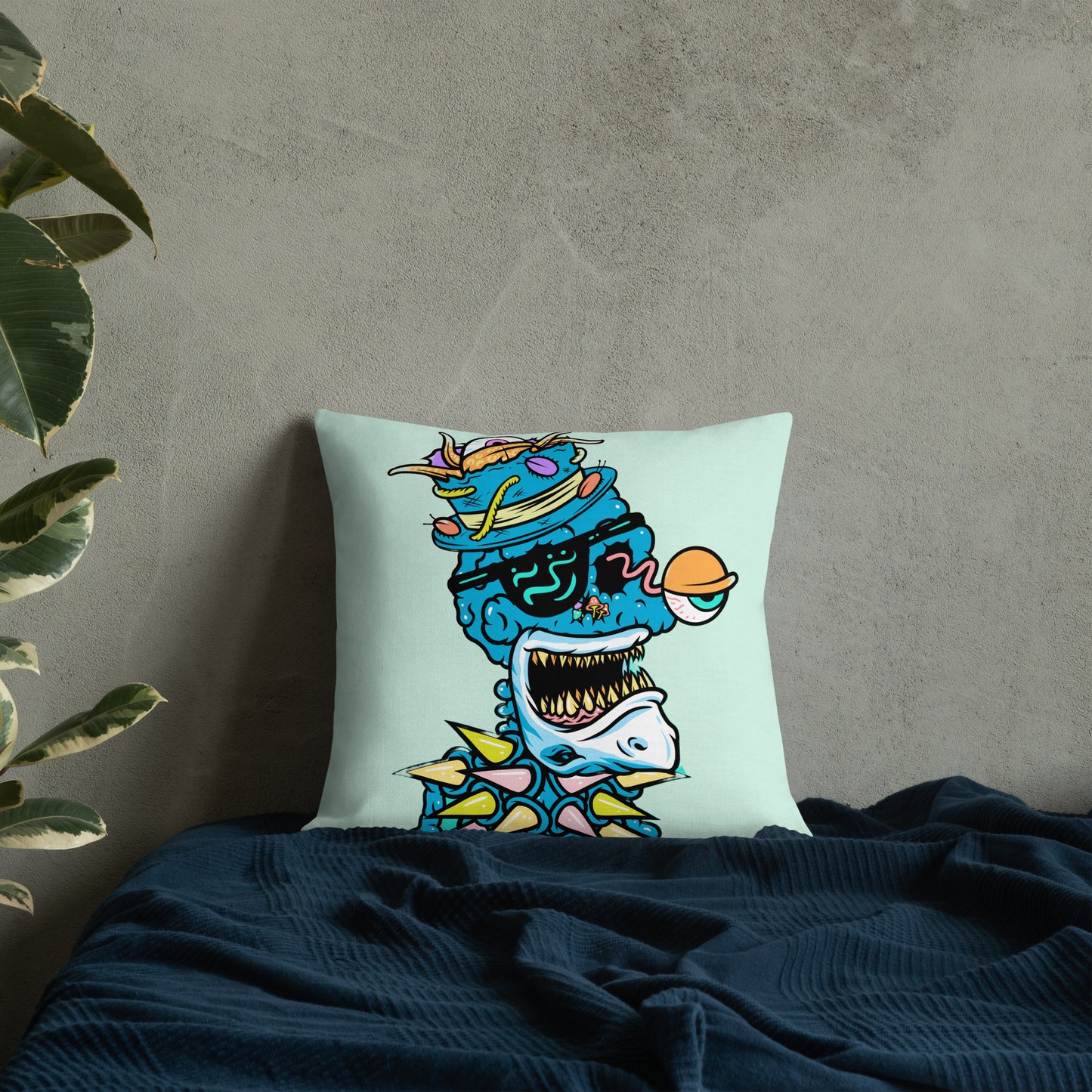 Premium Pillow feat Toxic Skulls Club #8398
