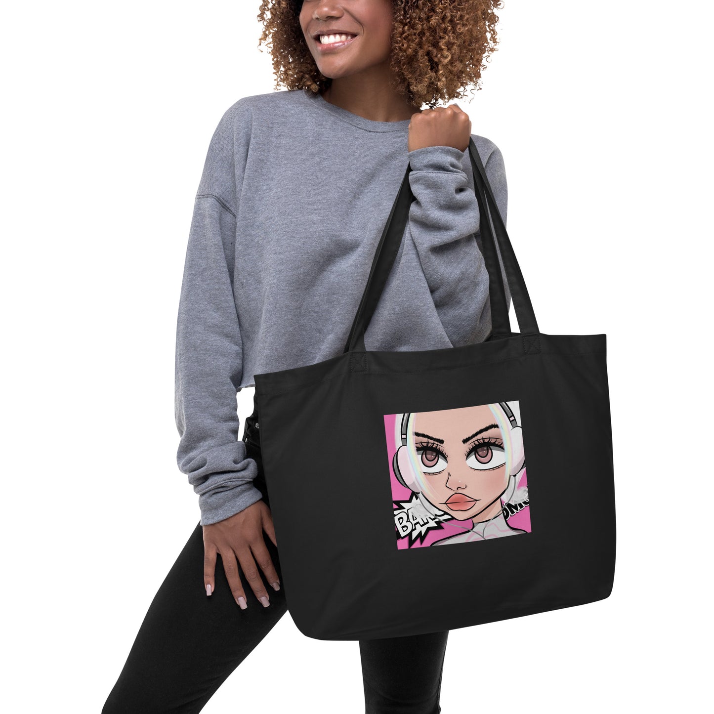 Large organic tote bag feat sassy bae