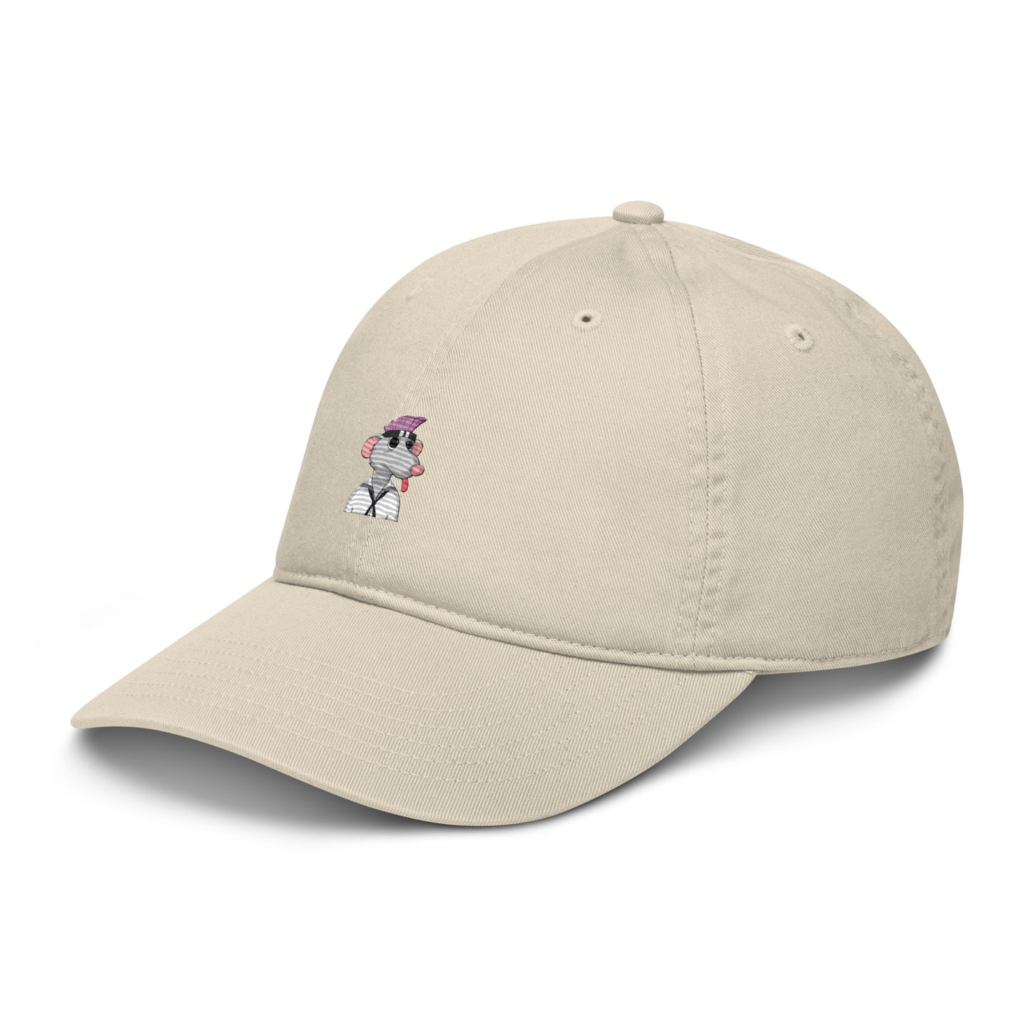 Organic dad hat feat Fat Rat #500 (embroidered)