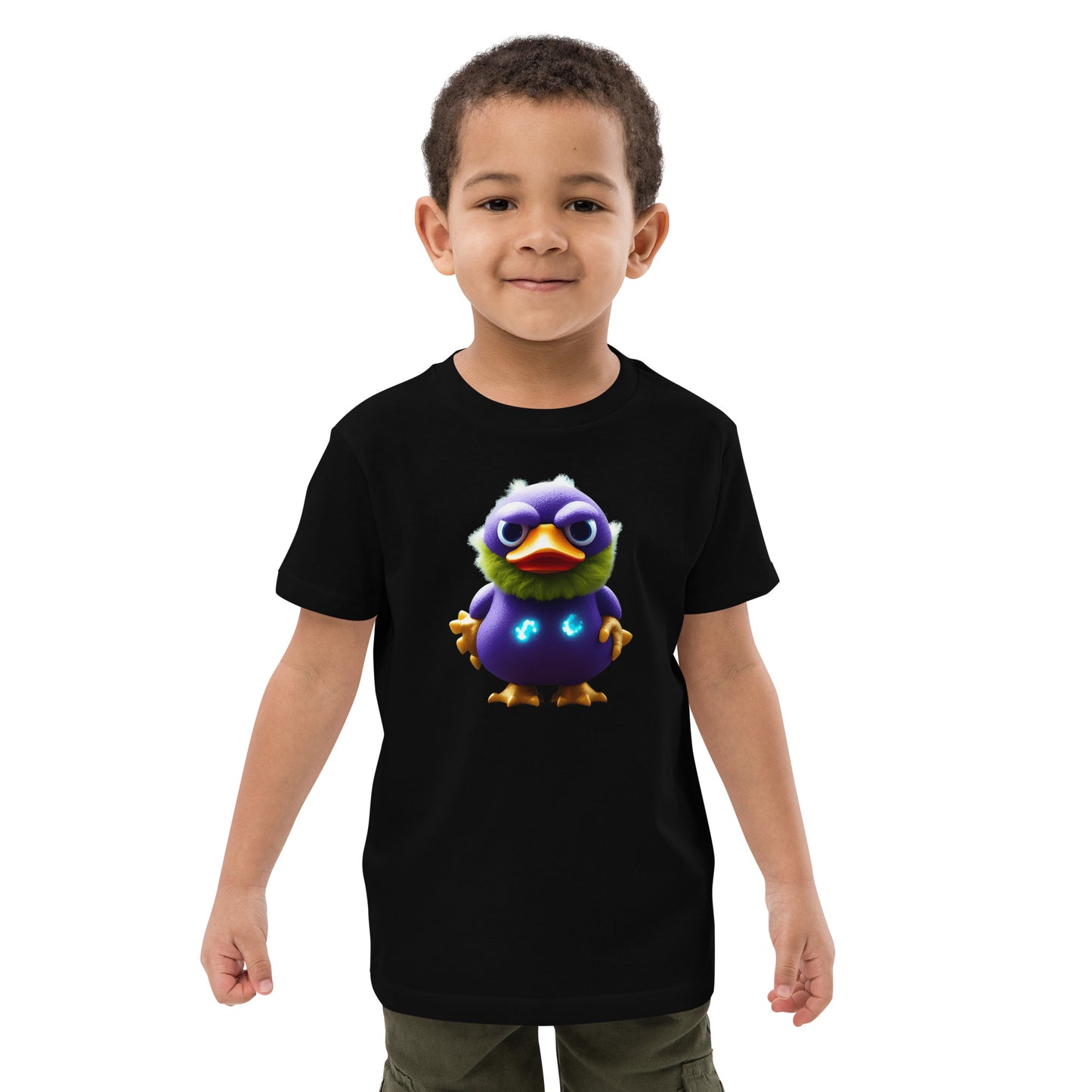 Organic cotton kids t-shirt feat GalactLINGS Zapbeard