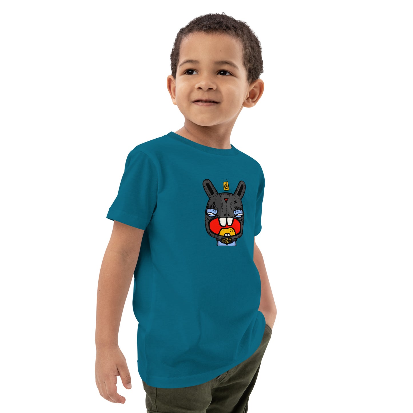 Organic cotton kids t-shirt feat. NFT TKP BAD BUNNY #0978