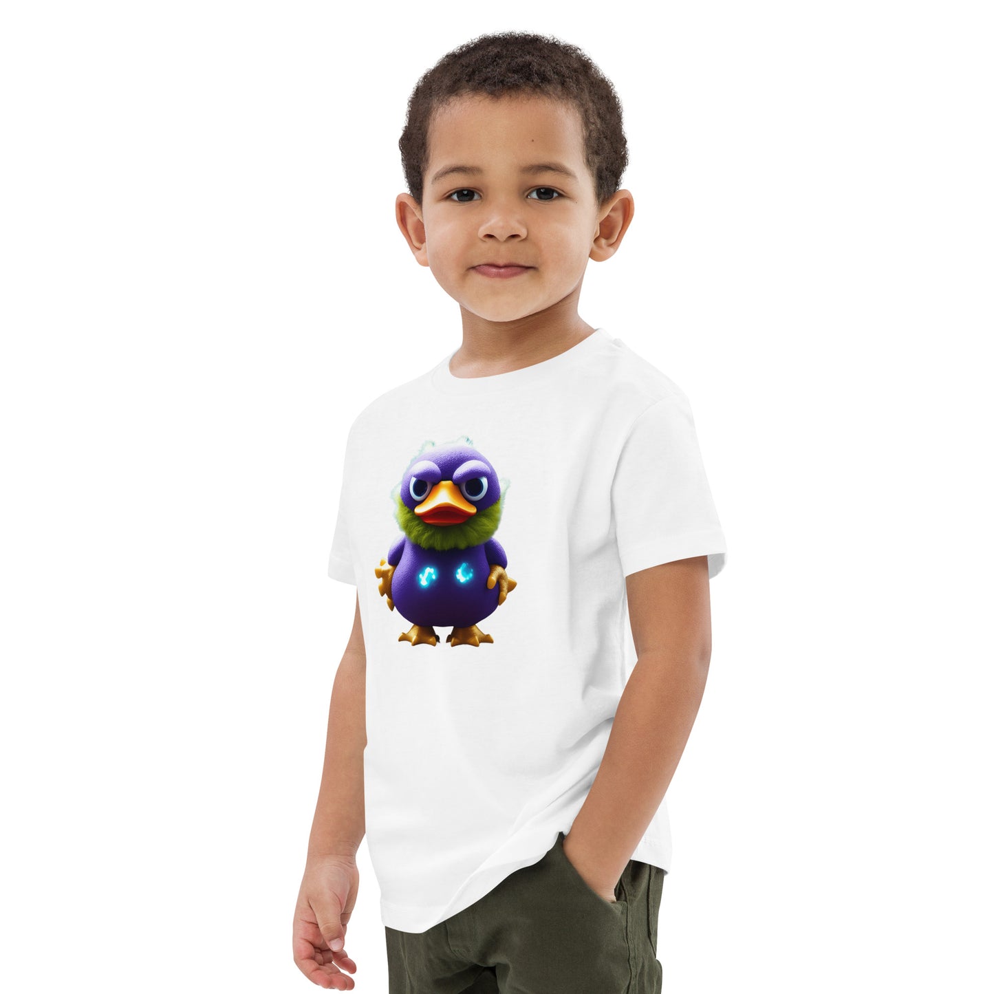 Organic cotton kids t-shirt feat GalactLINGS Zapbeard