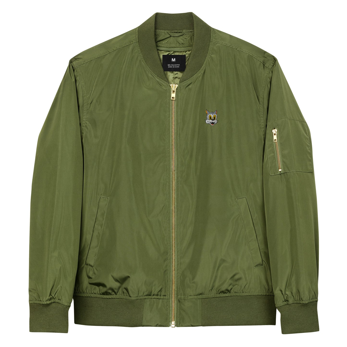 Premium recycled bomber jacket feat DEGEN TOONZ #7949 (embroidered)