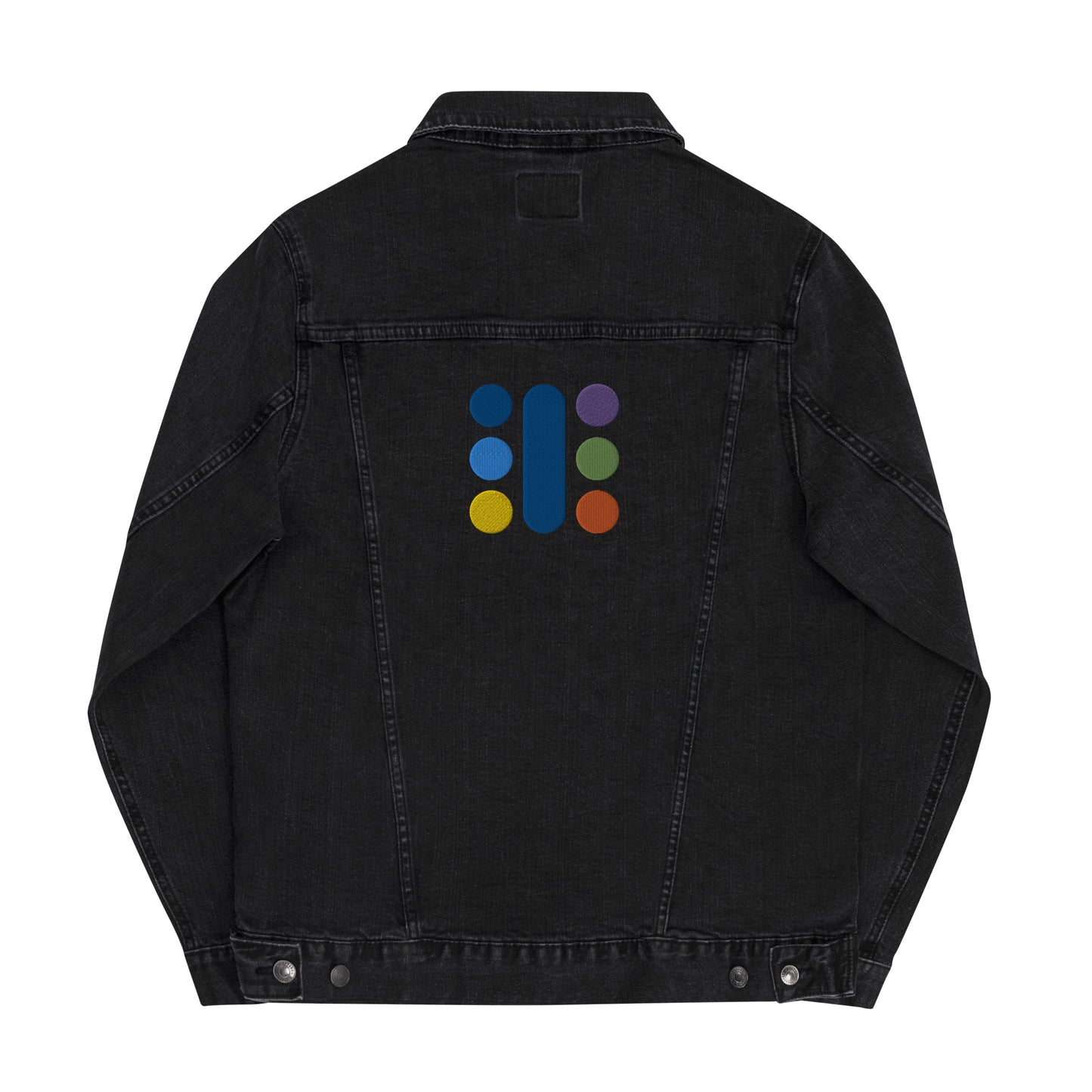 Unisex denim jacket feat. swatches #2985 x chicago (embroidered) - Farcaster