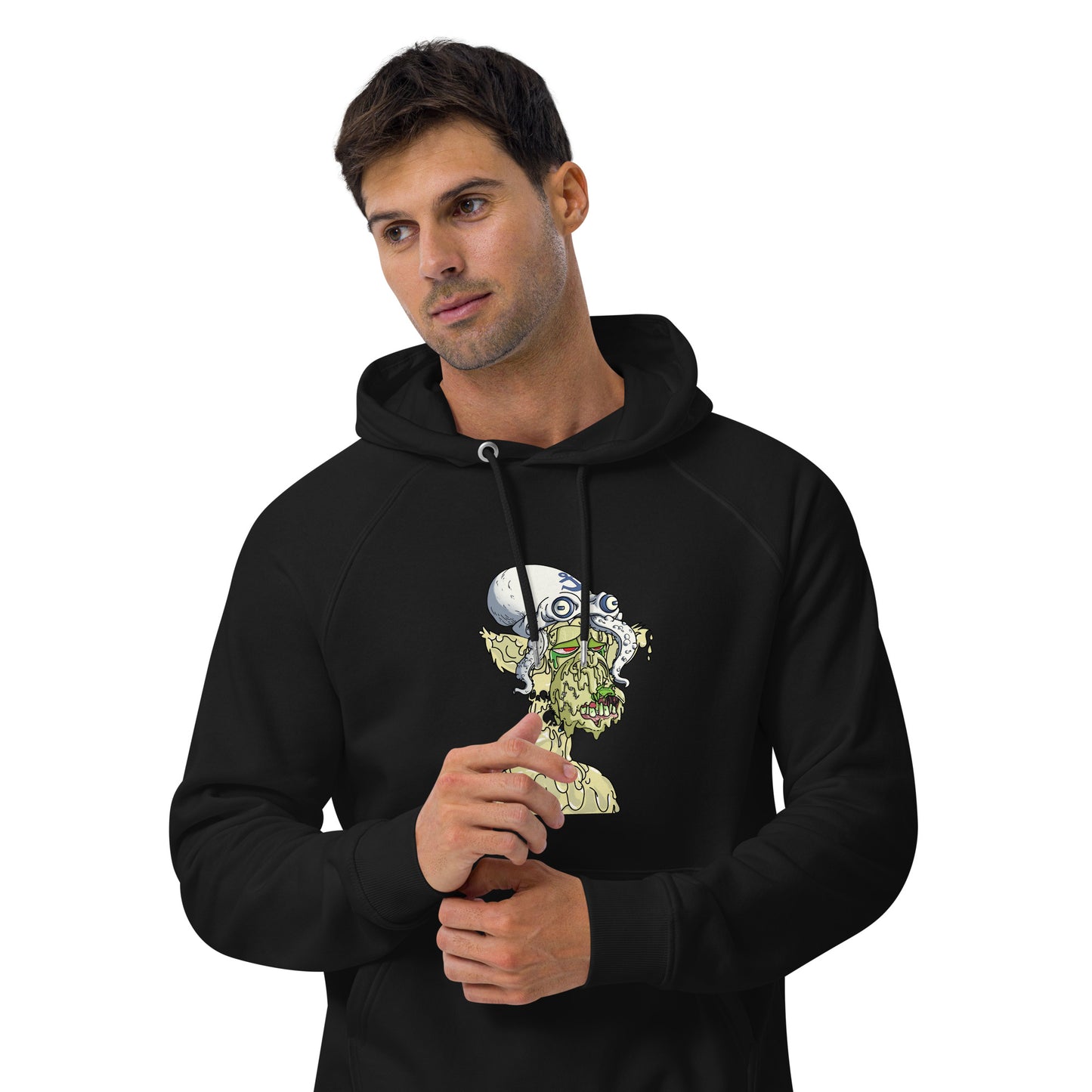 Unisex eco raglan hoodie feat Polygon Mutant #5169