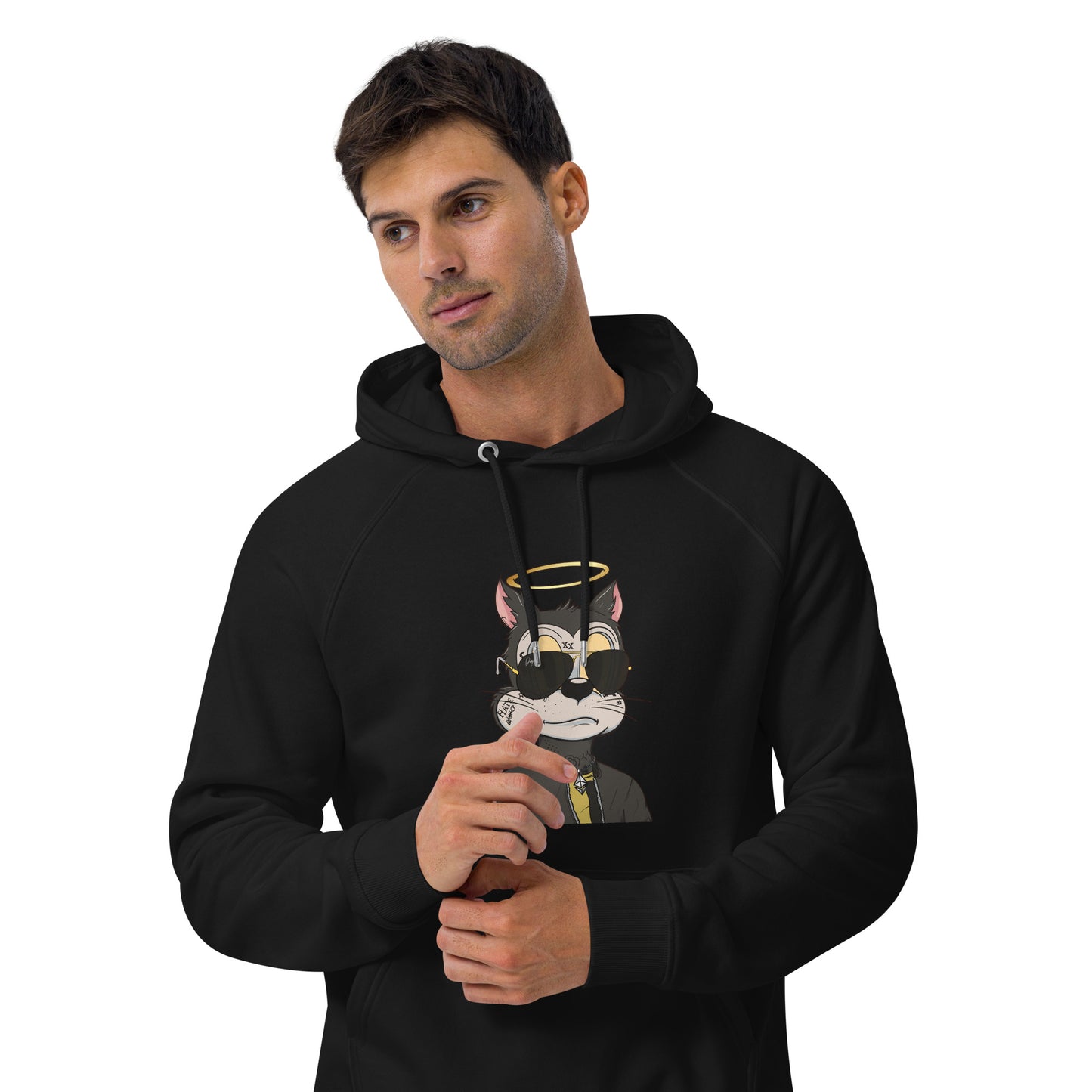 Unisex eco raglan hoodie feat TOON #8551