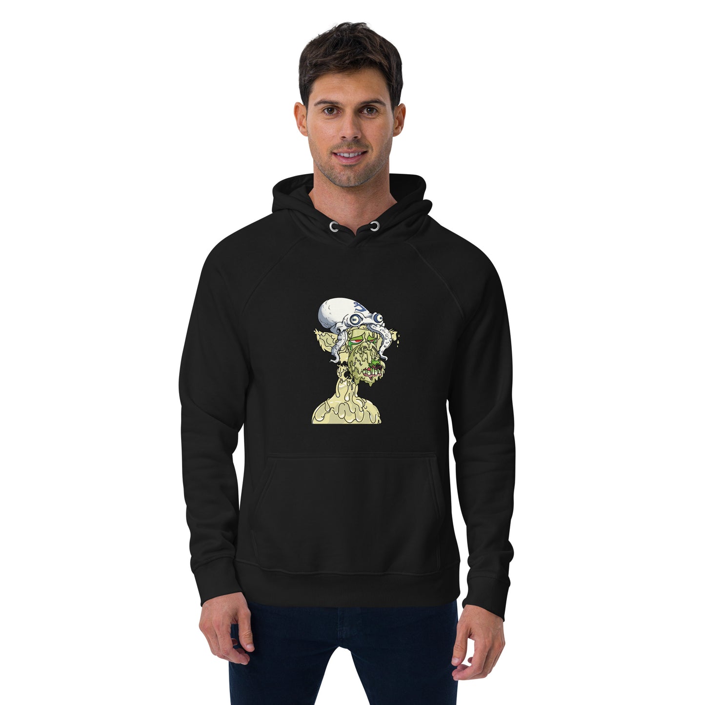 Unisex eco raglan hoodie feat Polygon Mutant #5169