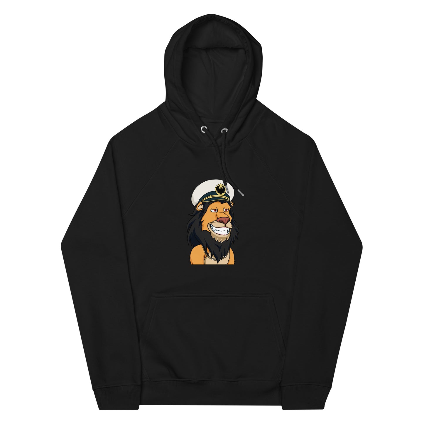Unisex eco raglan hoodie feat Lazy Lion #8067