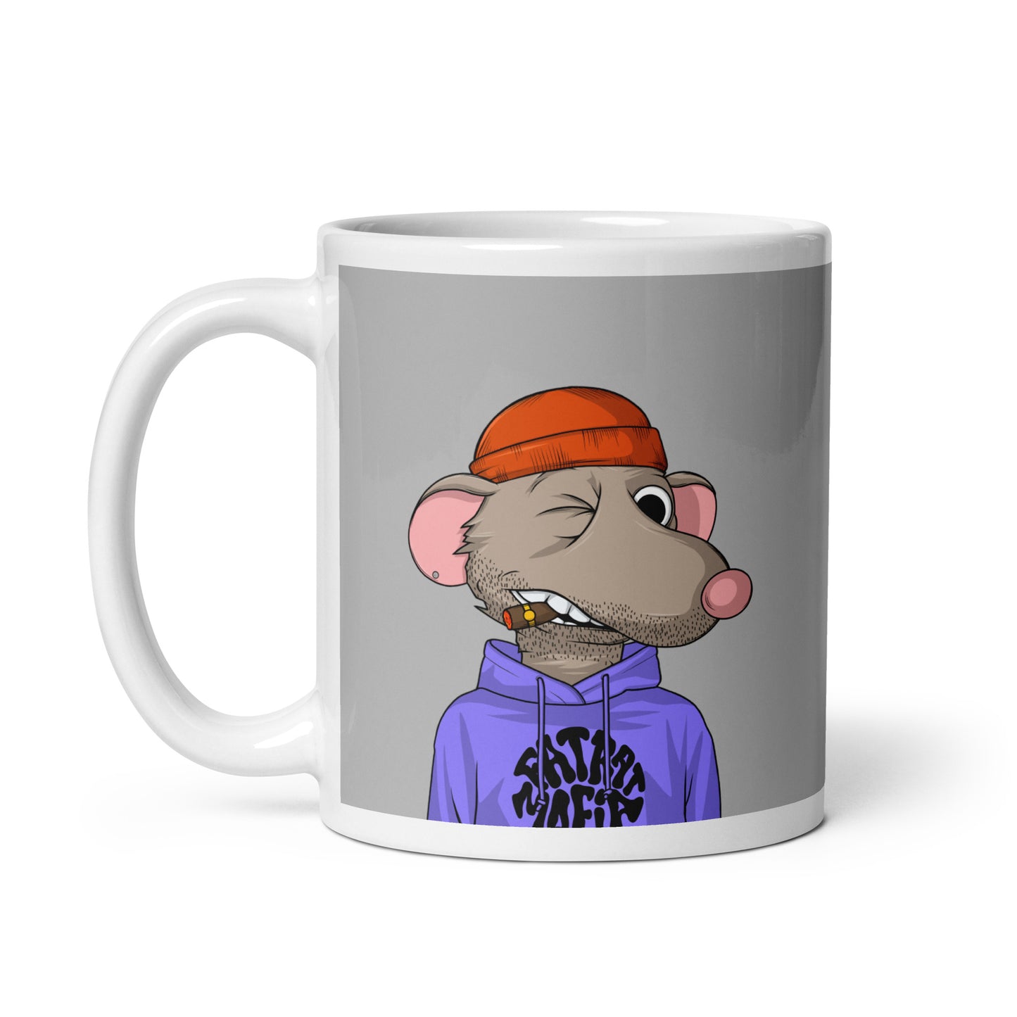 White glossy mug feat Fat Rat #4827