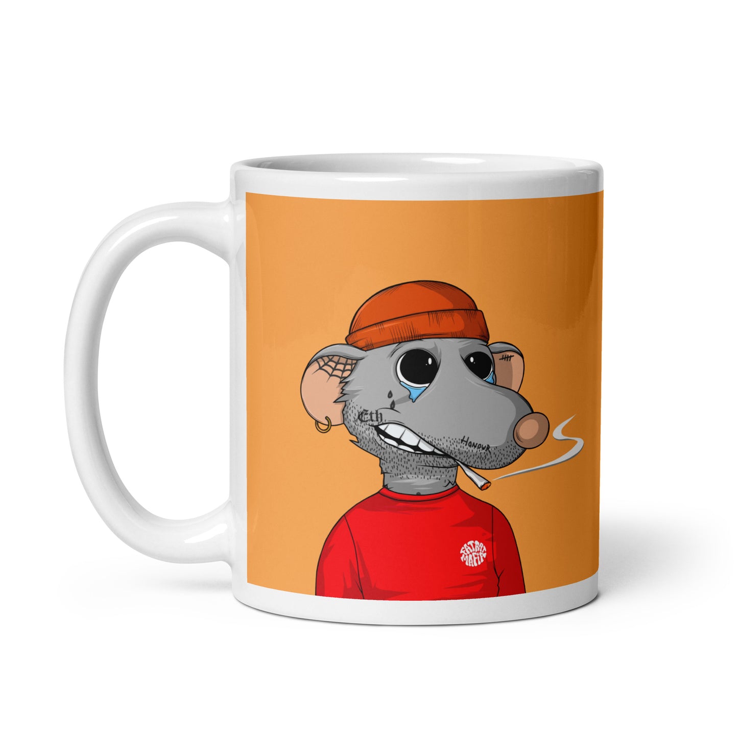 White glossy mug feat Fat Rat #5295