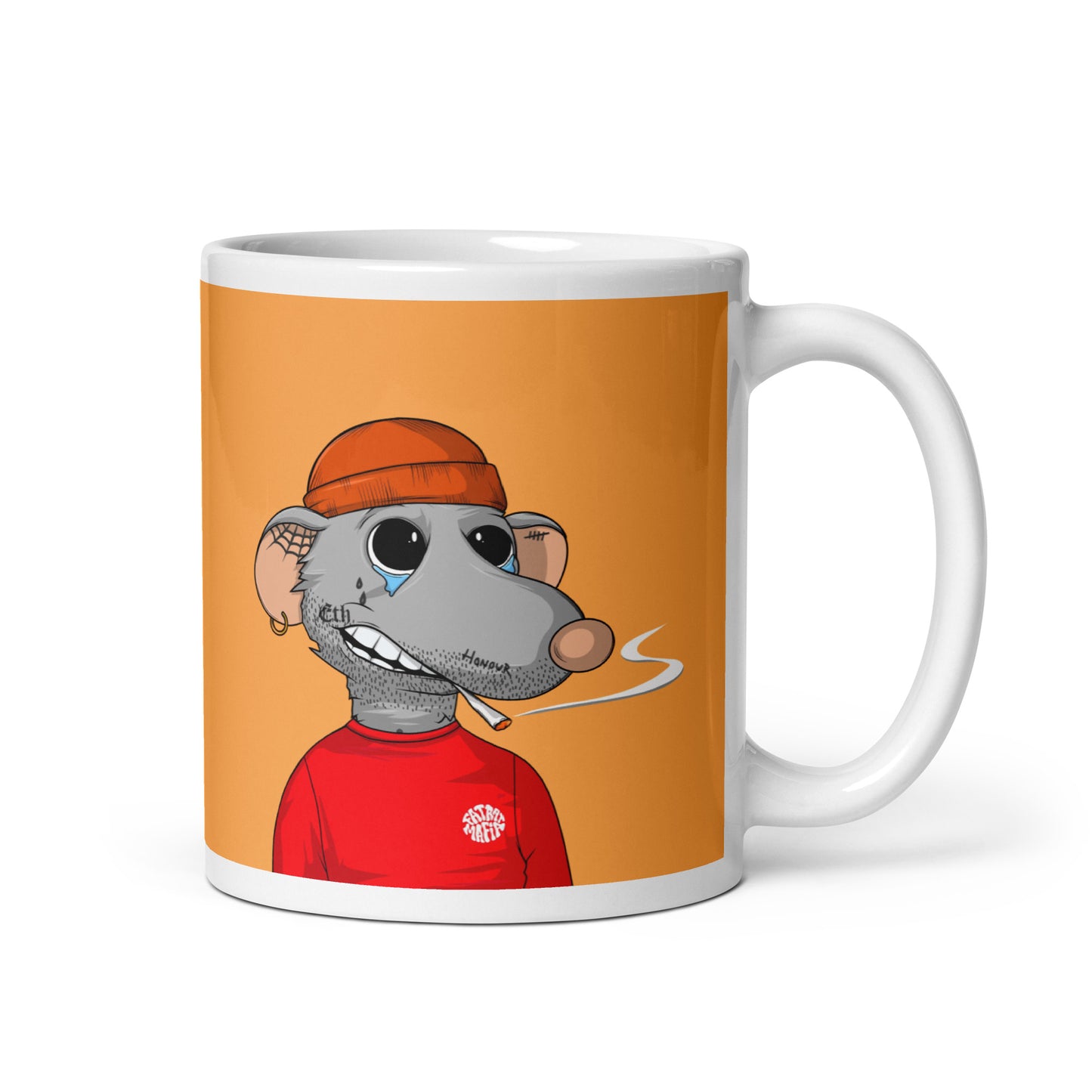 White glossy mug feat Fat Rat #5295