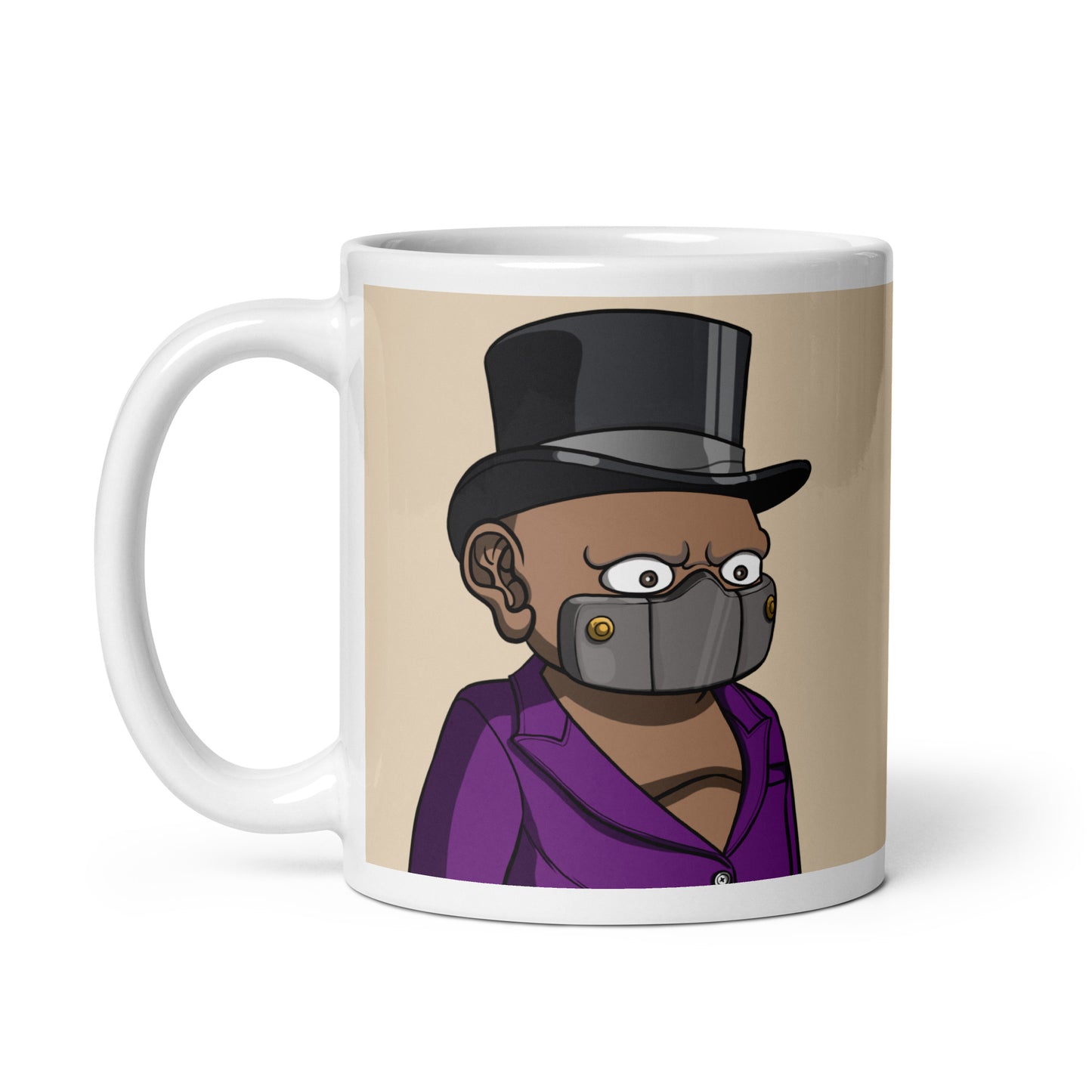 White glossy mug feat Donsy #4026