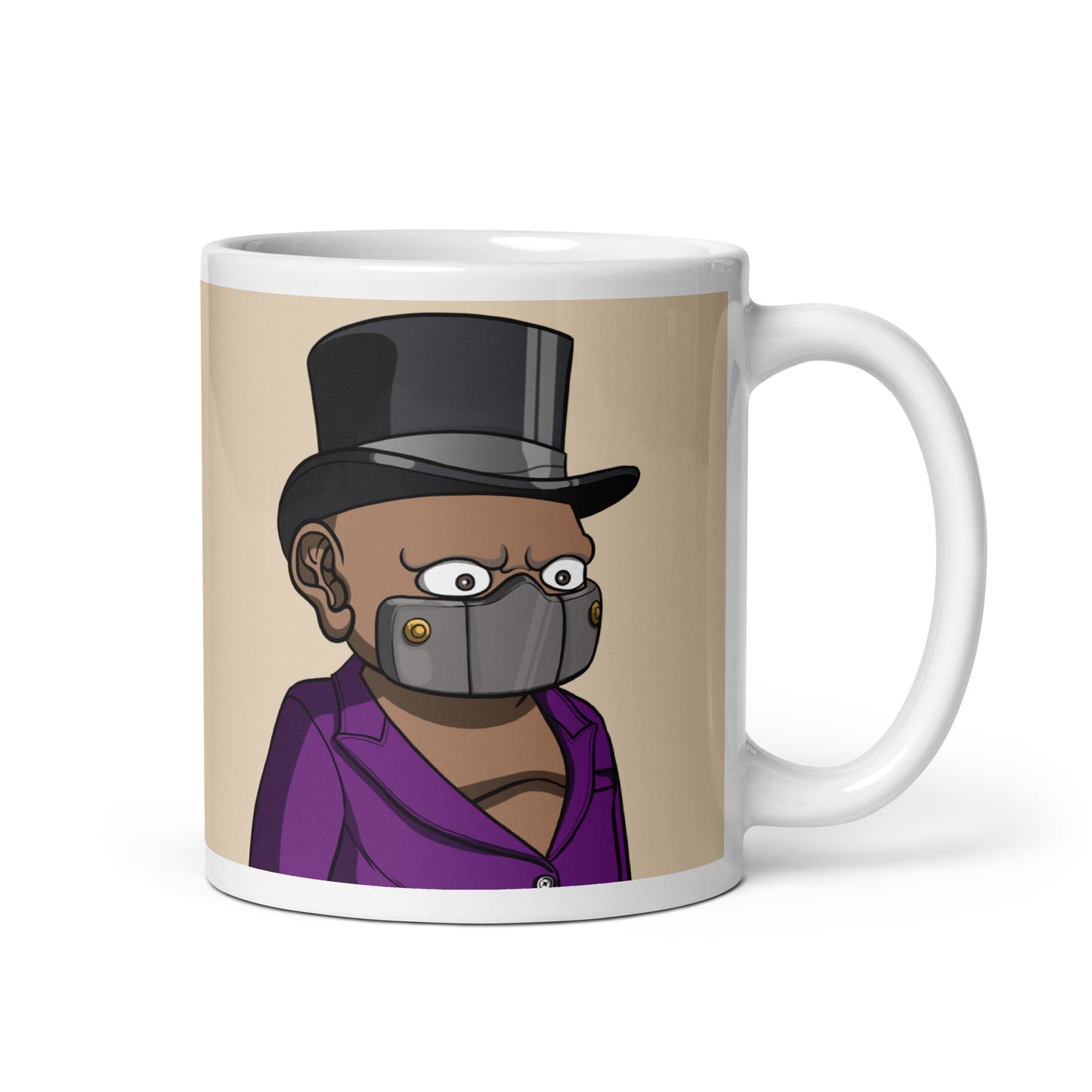 White glossy mug feat Donsy #4026