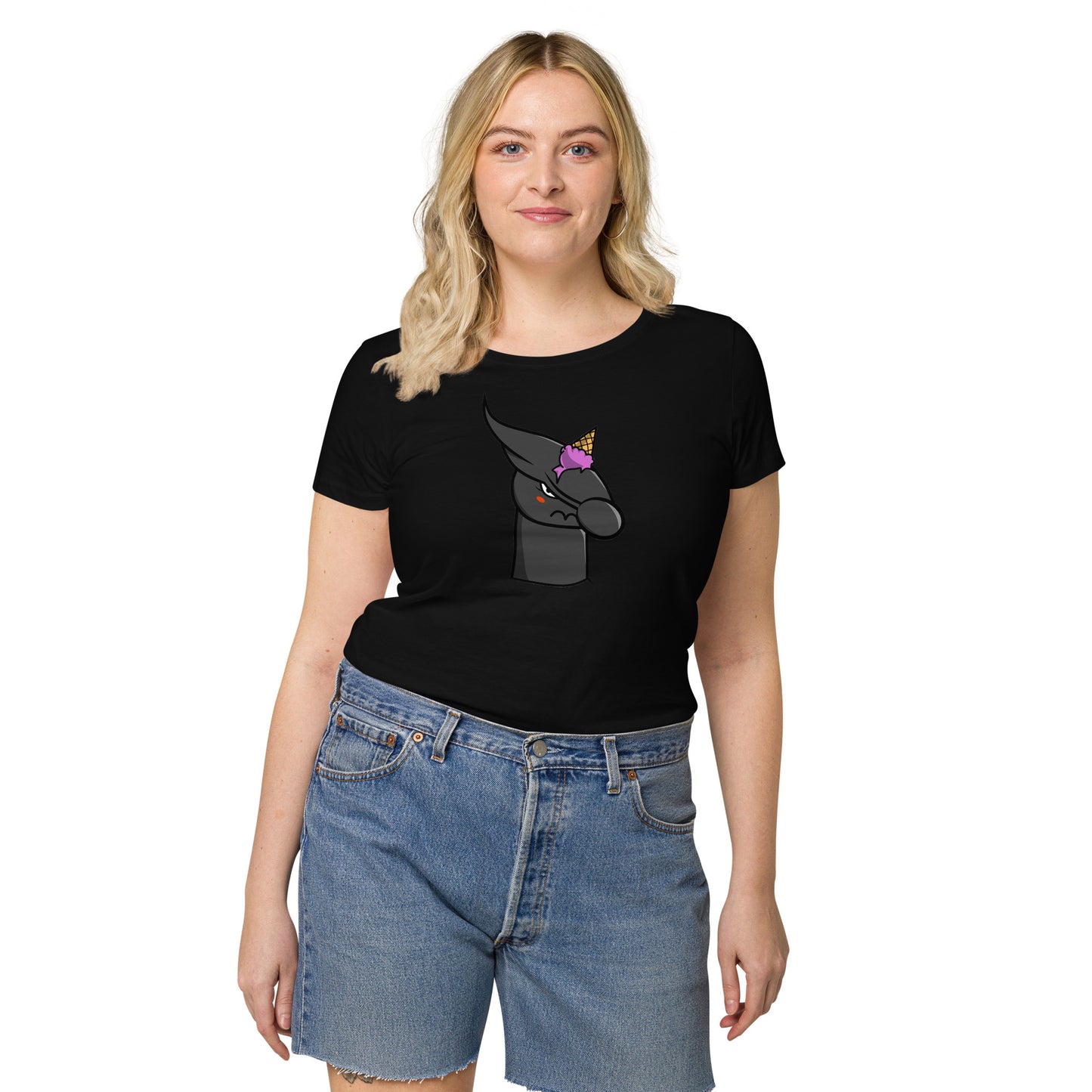 Women’s basic organic t-shirt feat UNICORN #333D