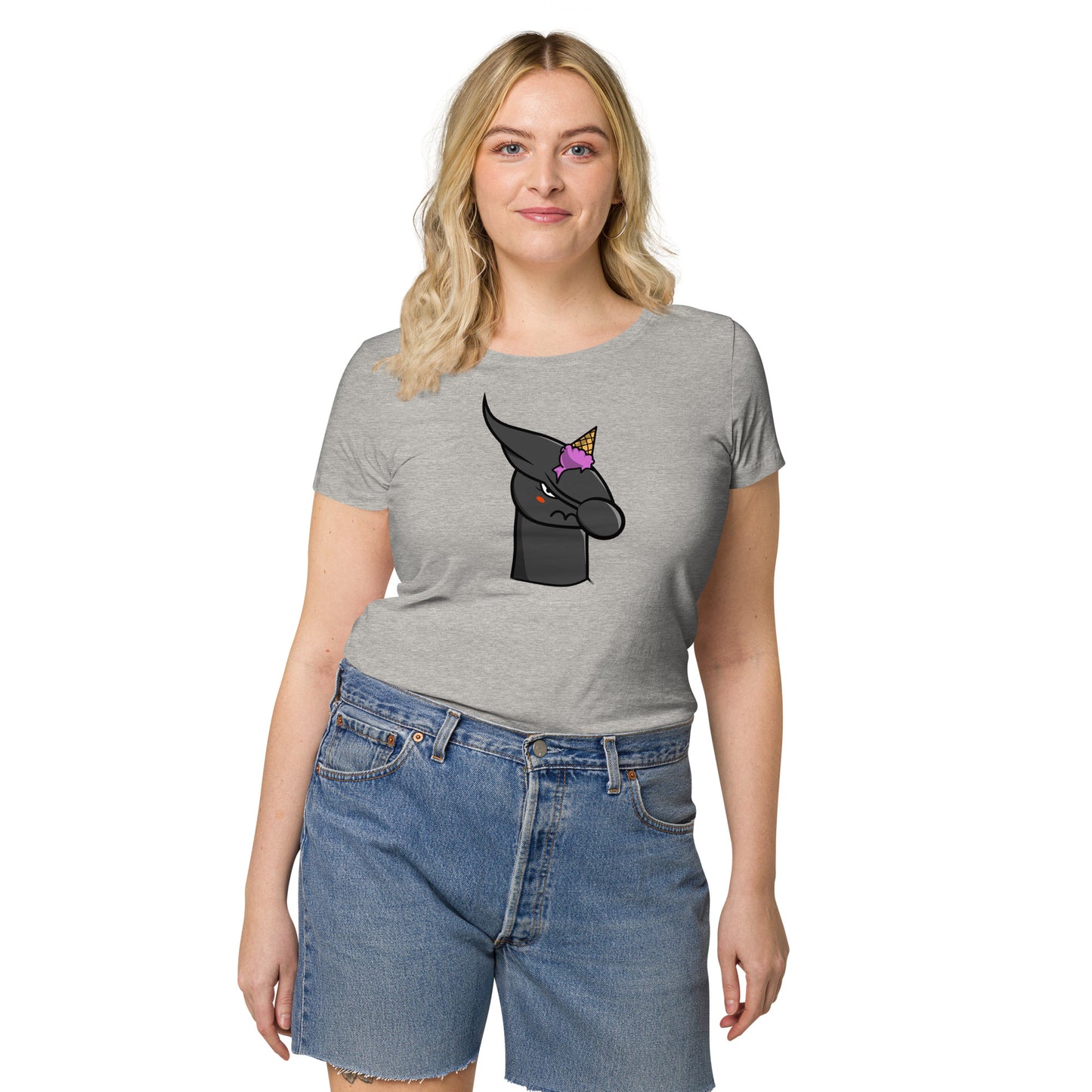 Women’s basic organic t-shirt feat UNICORN #333D