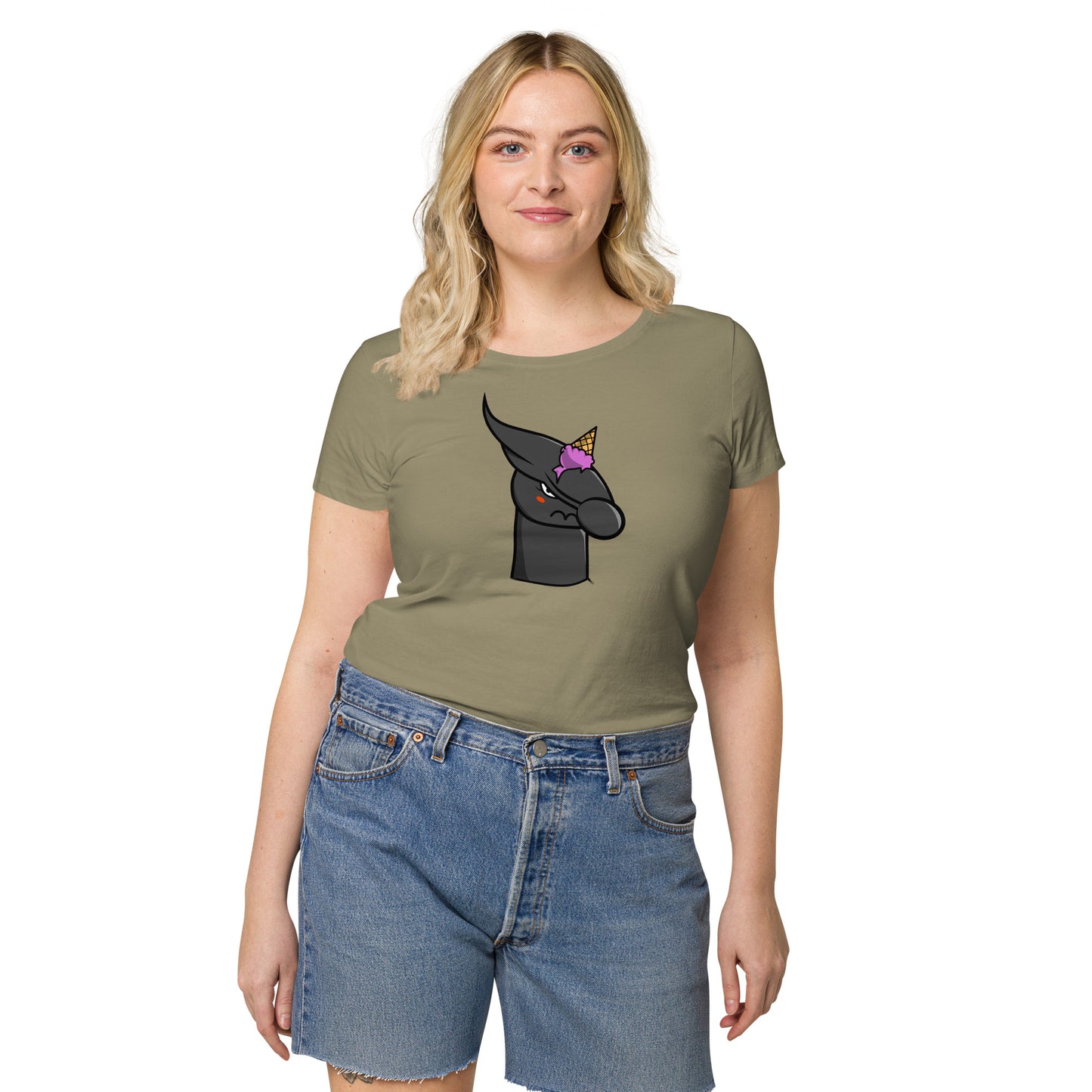 Women’s basic organic t-shirt feat UNICORN #333D