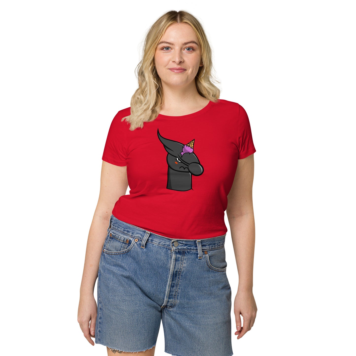 Women’s basic organic t-shirt feat UNICORN #333D