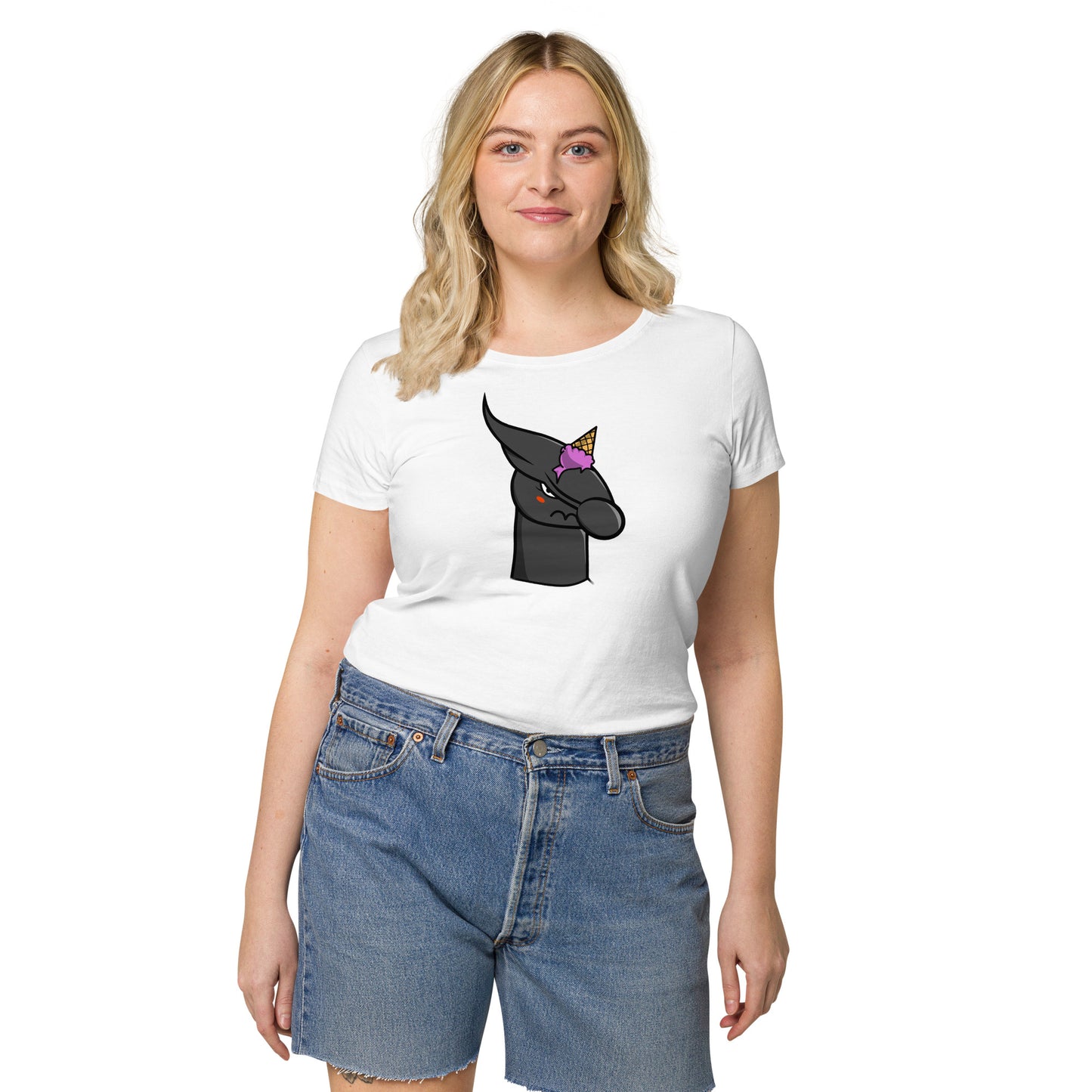 Women’s basic organic t-shirt feat UNICORN #333D