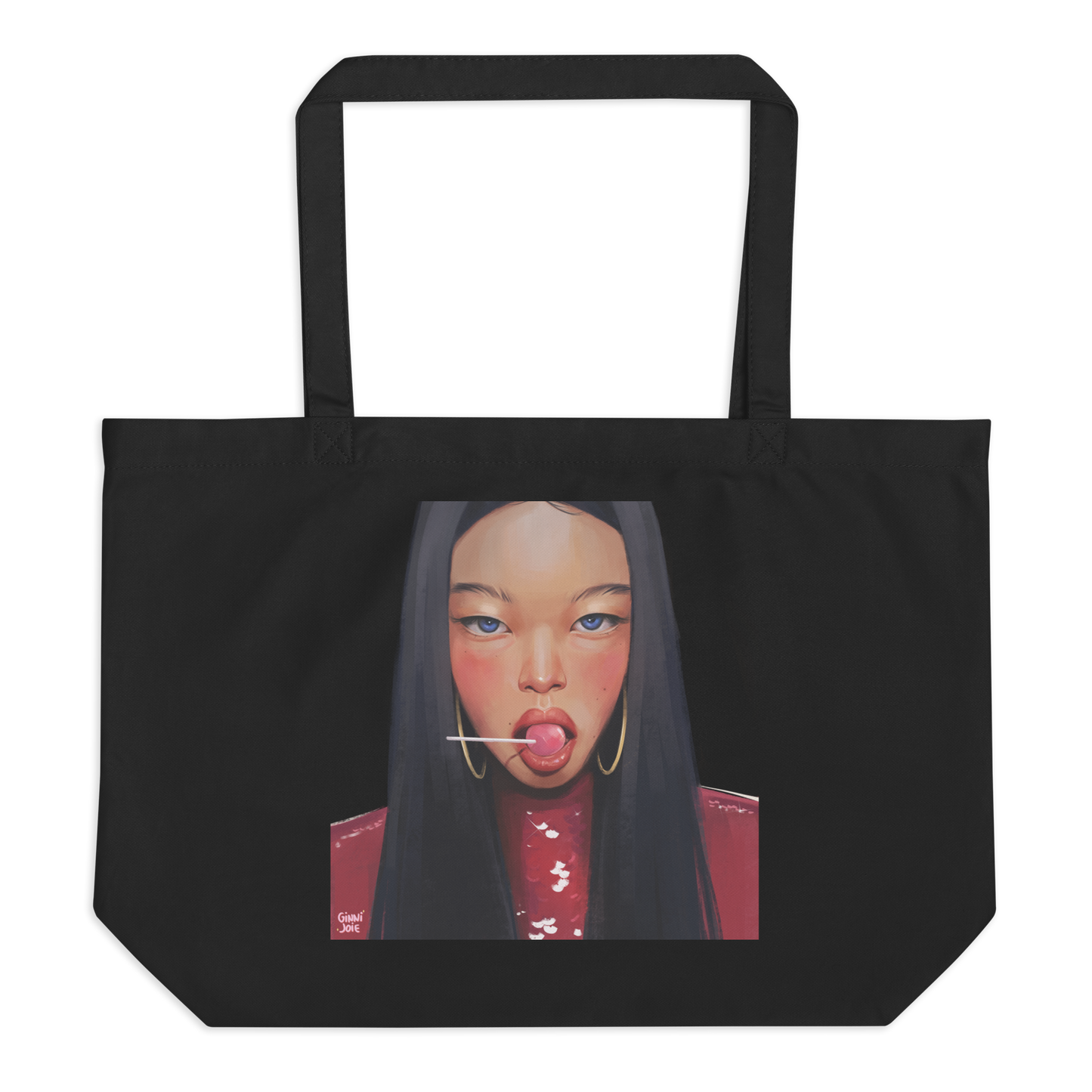 Lollipop by Ginnijoie - Large organic tote bag
