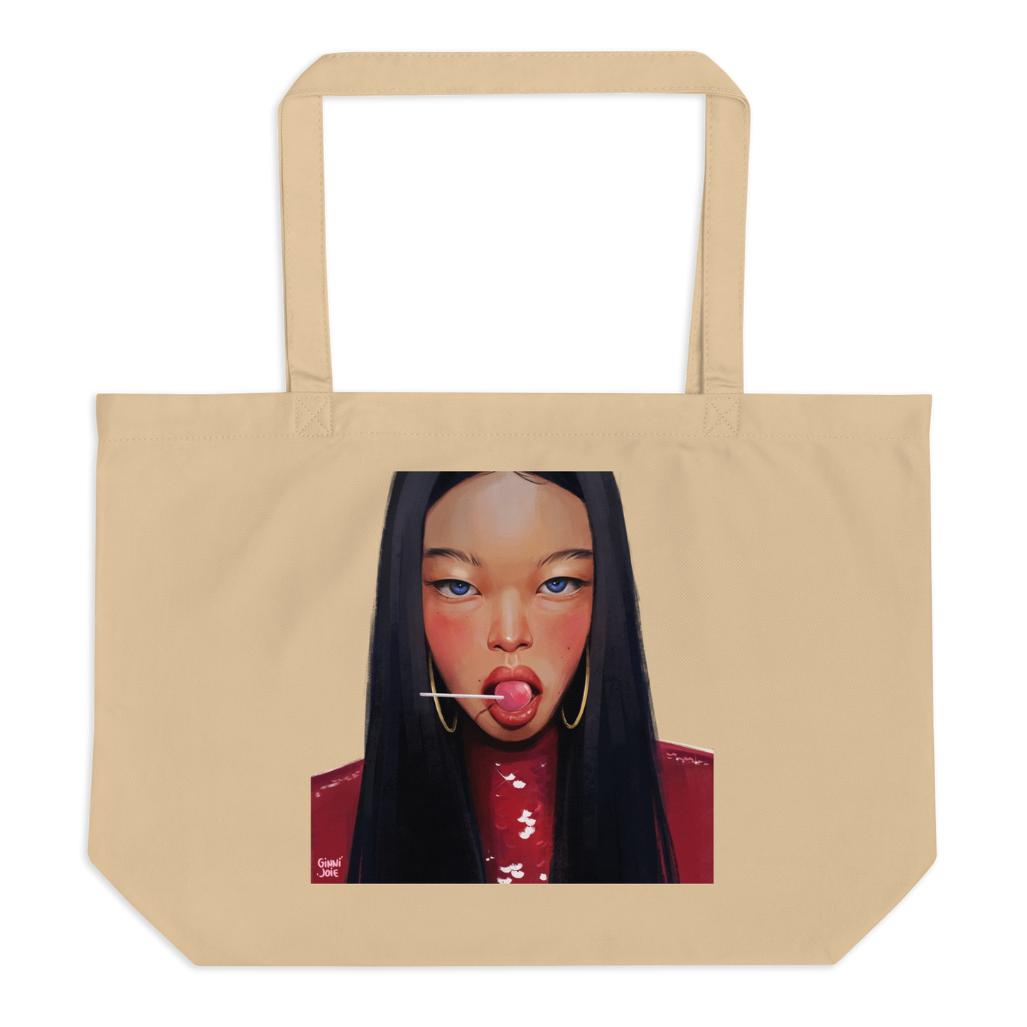 Lollipop by Ginnijoie - Large organic tote bag