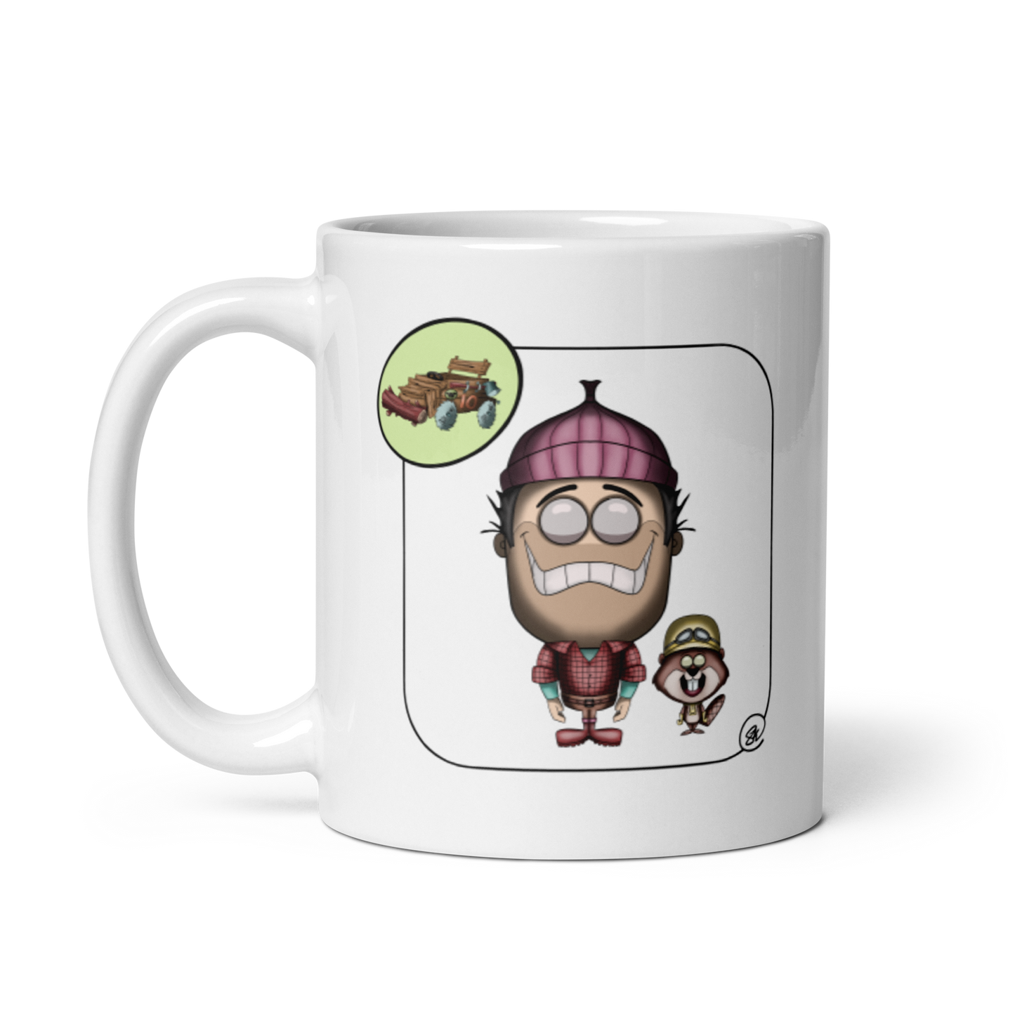 feat SK - White glossy mug