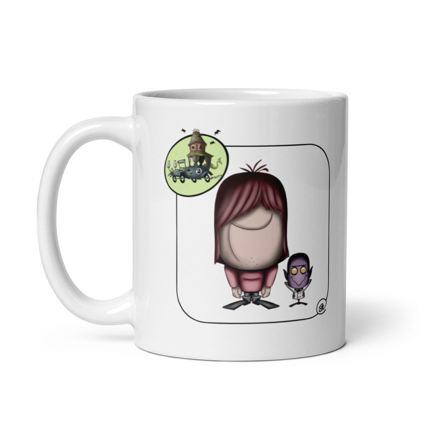 feat SK - White glossy mug
