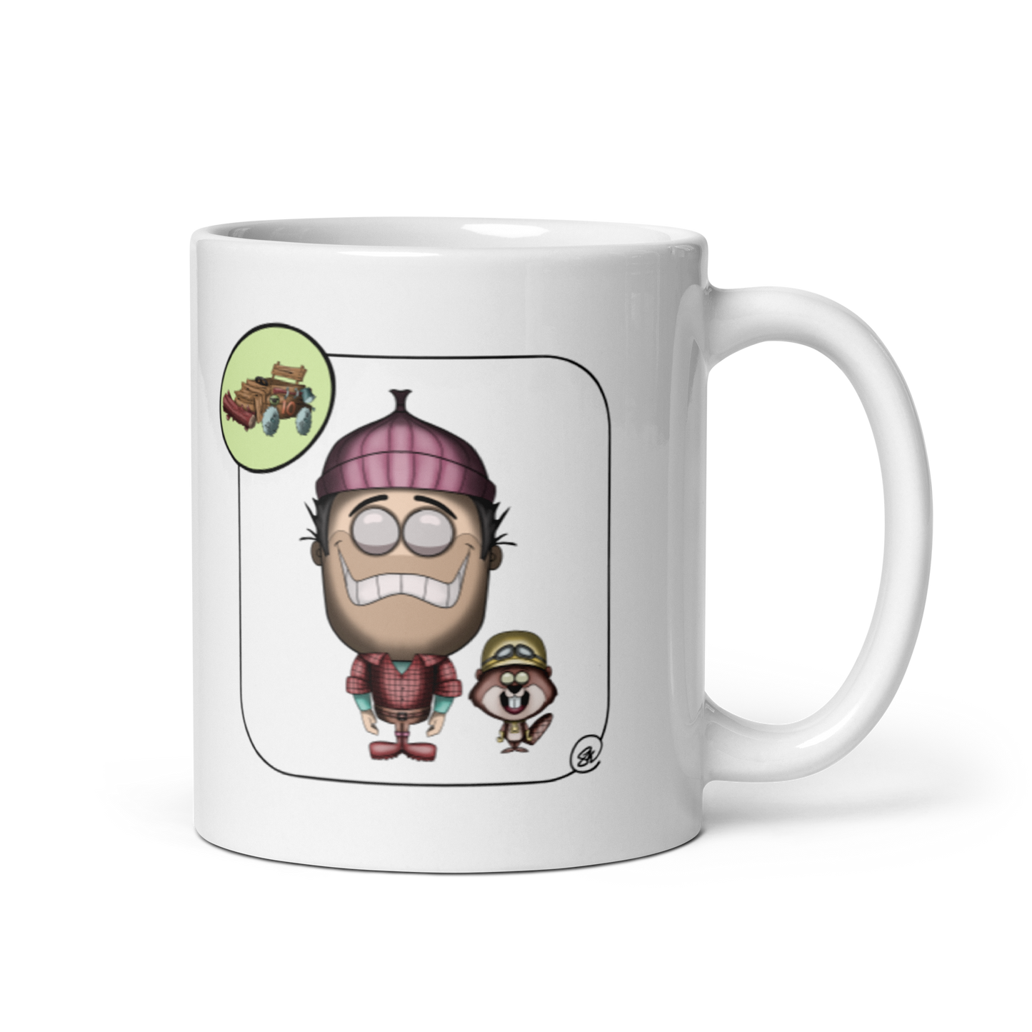 feat SK - White glossy mug