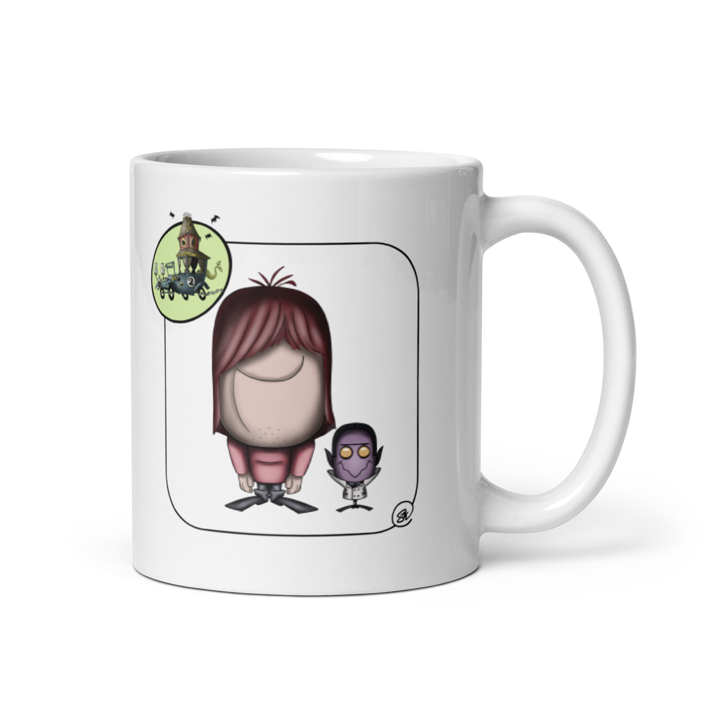 feat SK - White glossy mug