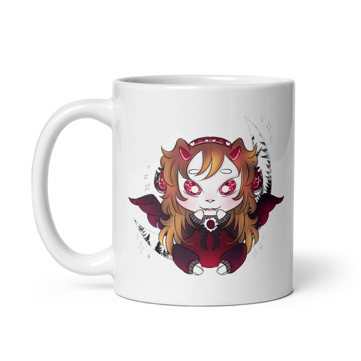 White glossy mug feat Yamibo NFT by Vio