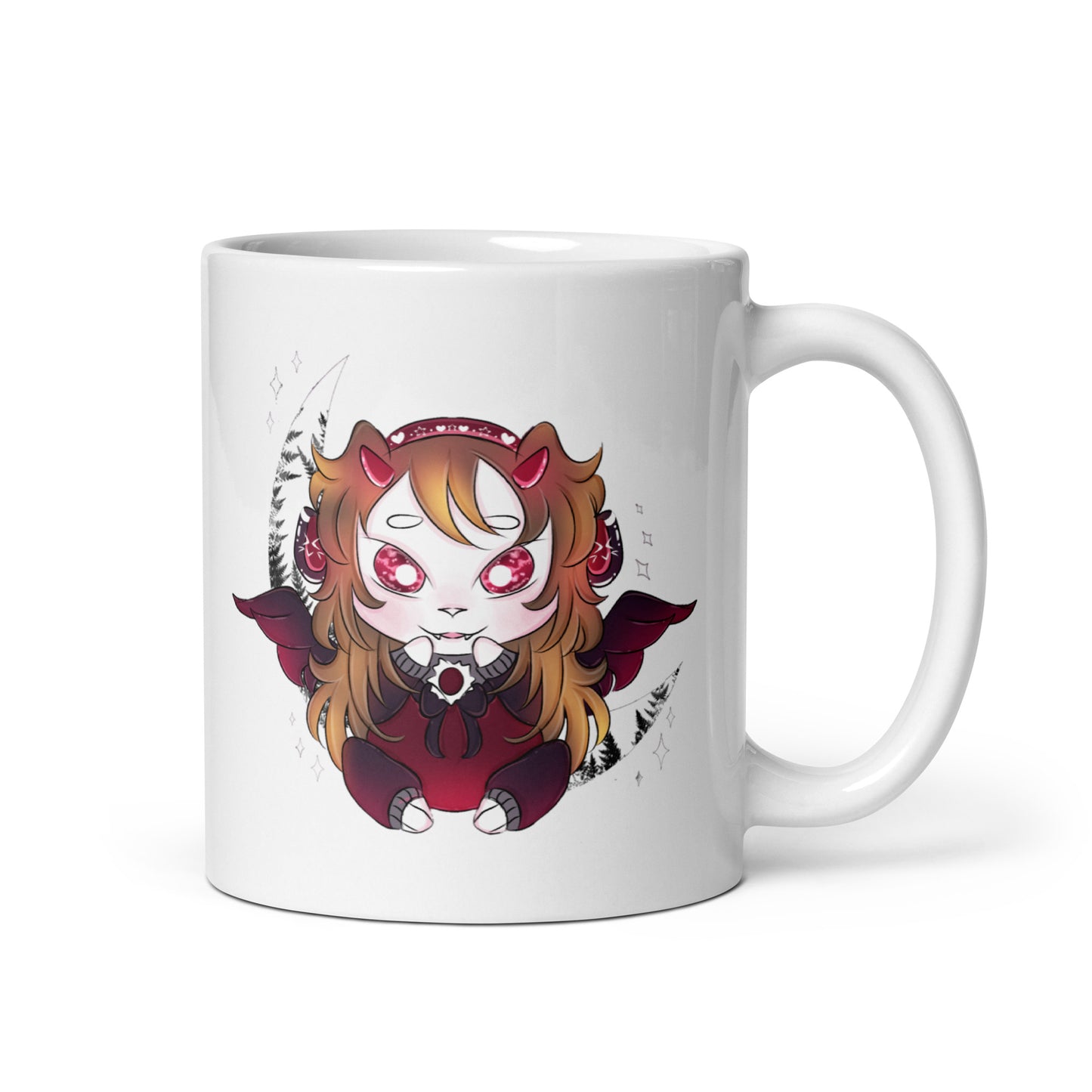 White glossy mug feat Yamibo NFT by Vio