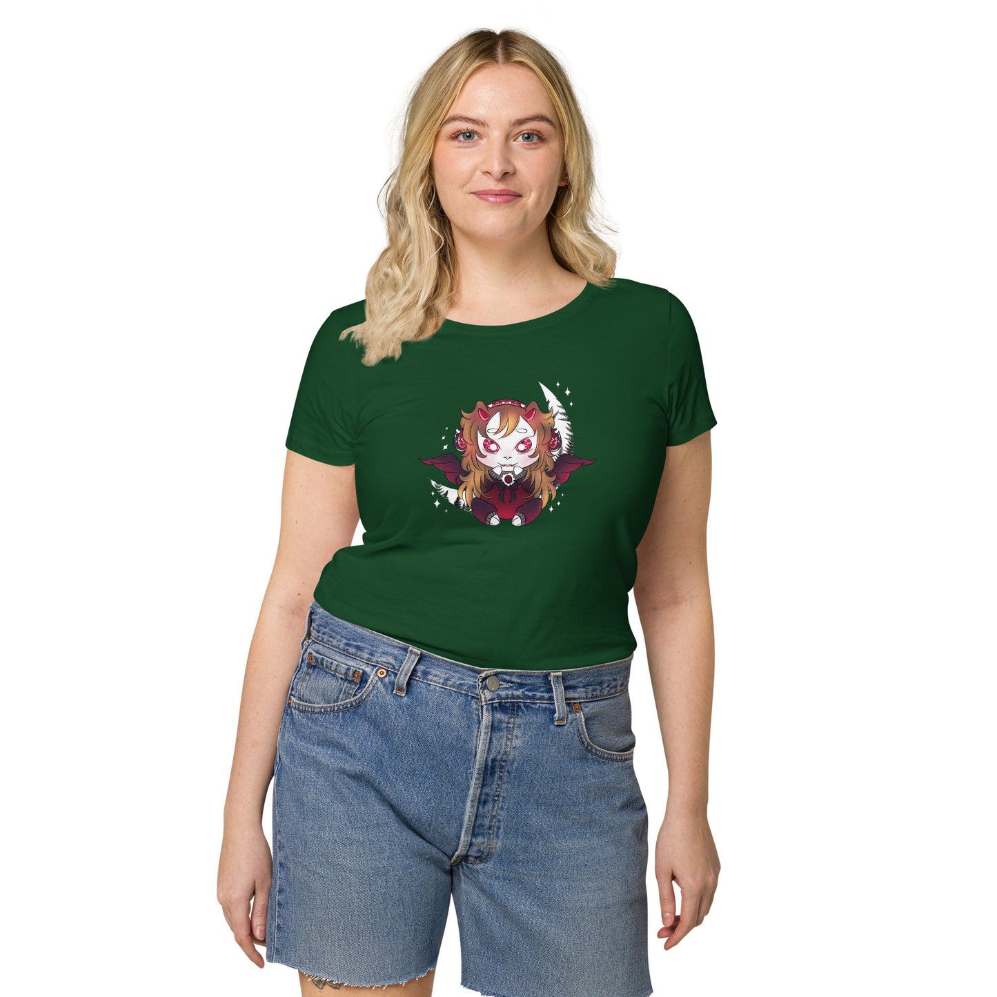 Women’s basic organic t-shirt feat Yamibo NFT by Vio