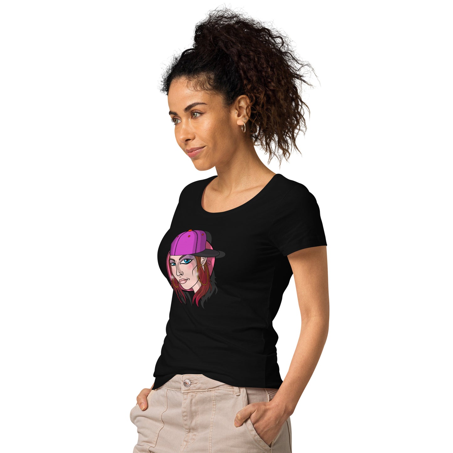 Women’s basic organic t-shirt feat OldManHead
