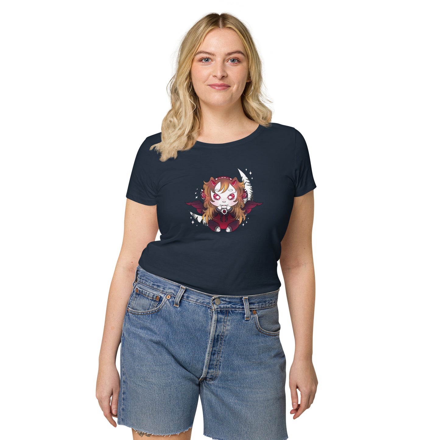 Women’s basic organic t-shirt feat Yamibo NFT by Vio