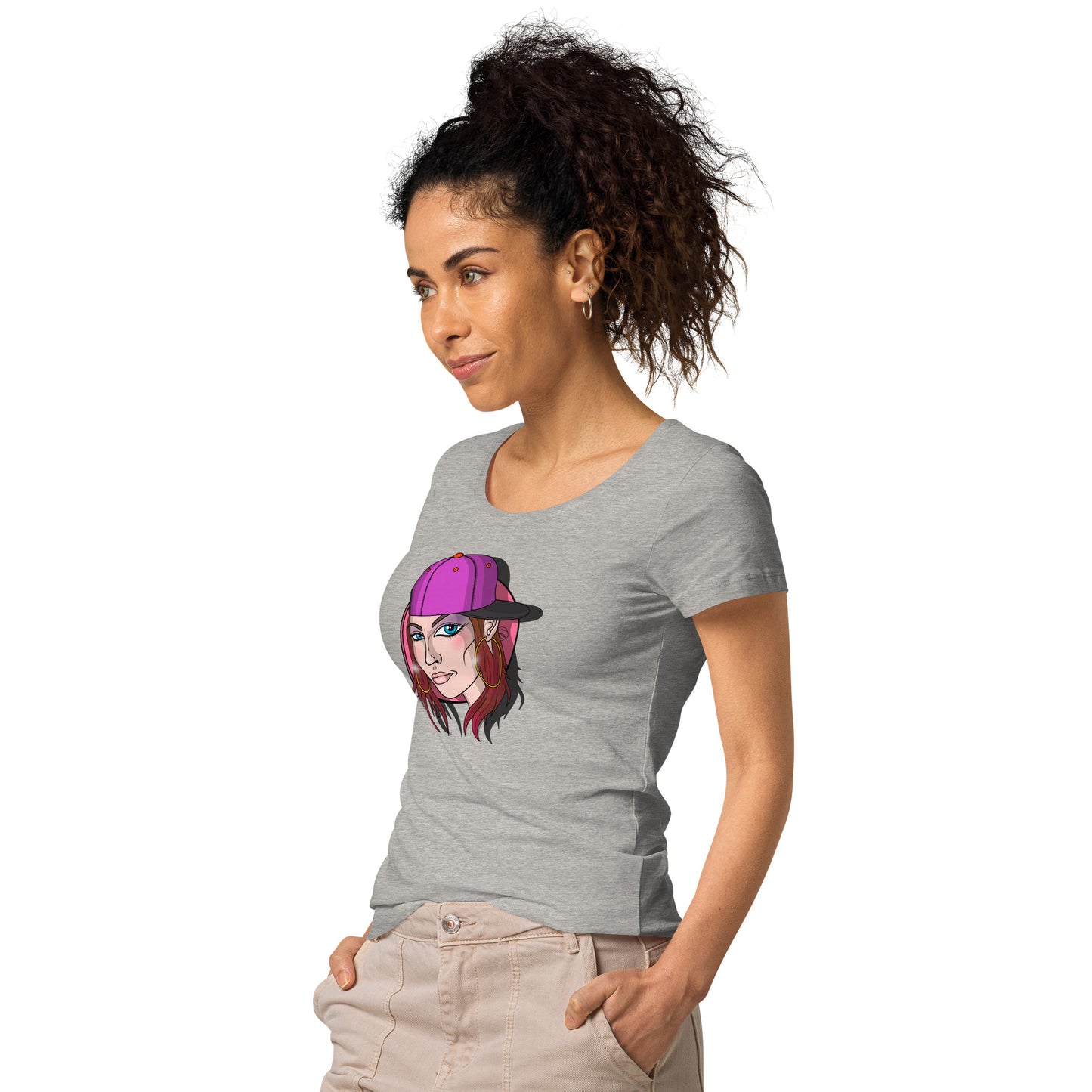 Women’s basic organic t-shirt feat OldManHead