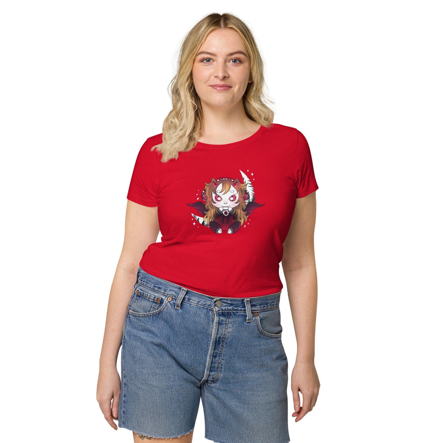 Women’s basic organic t-shirt feat Yamibo NFT by Vio