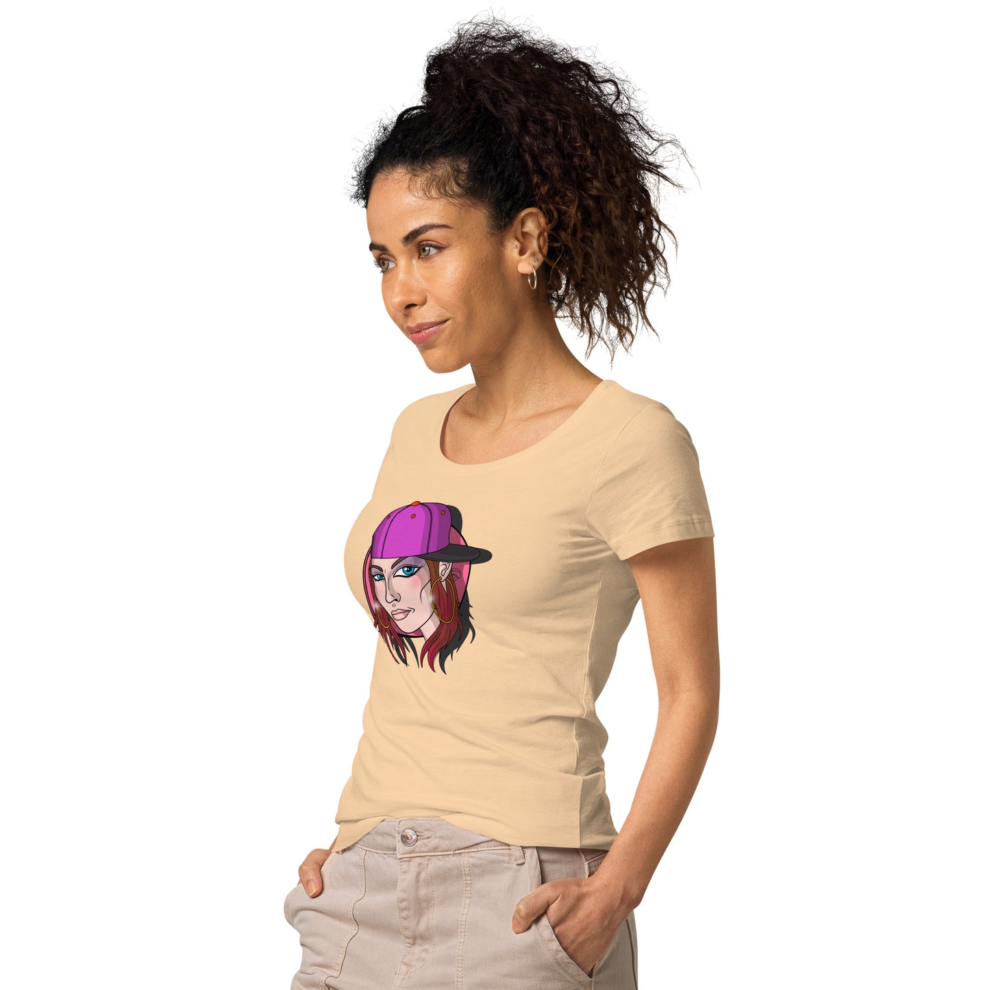 Women’s basic organic t-shirt feat OldManHead