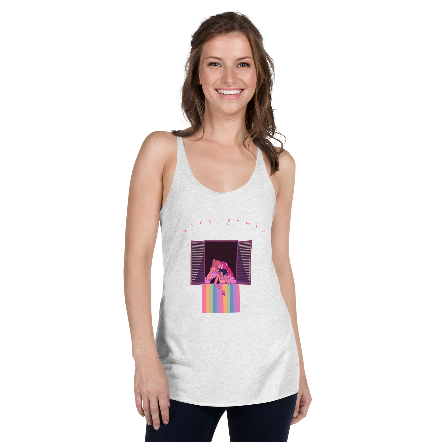 Girl power by Jiangbrulant - Women's Racerback Tank