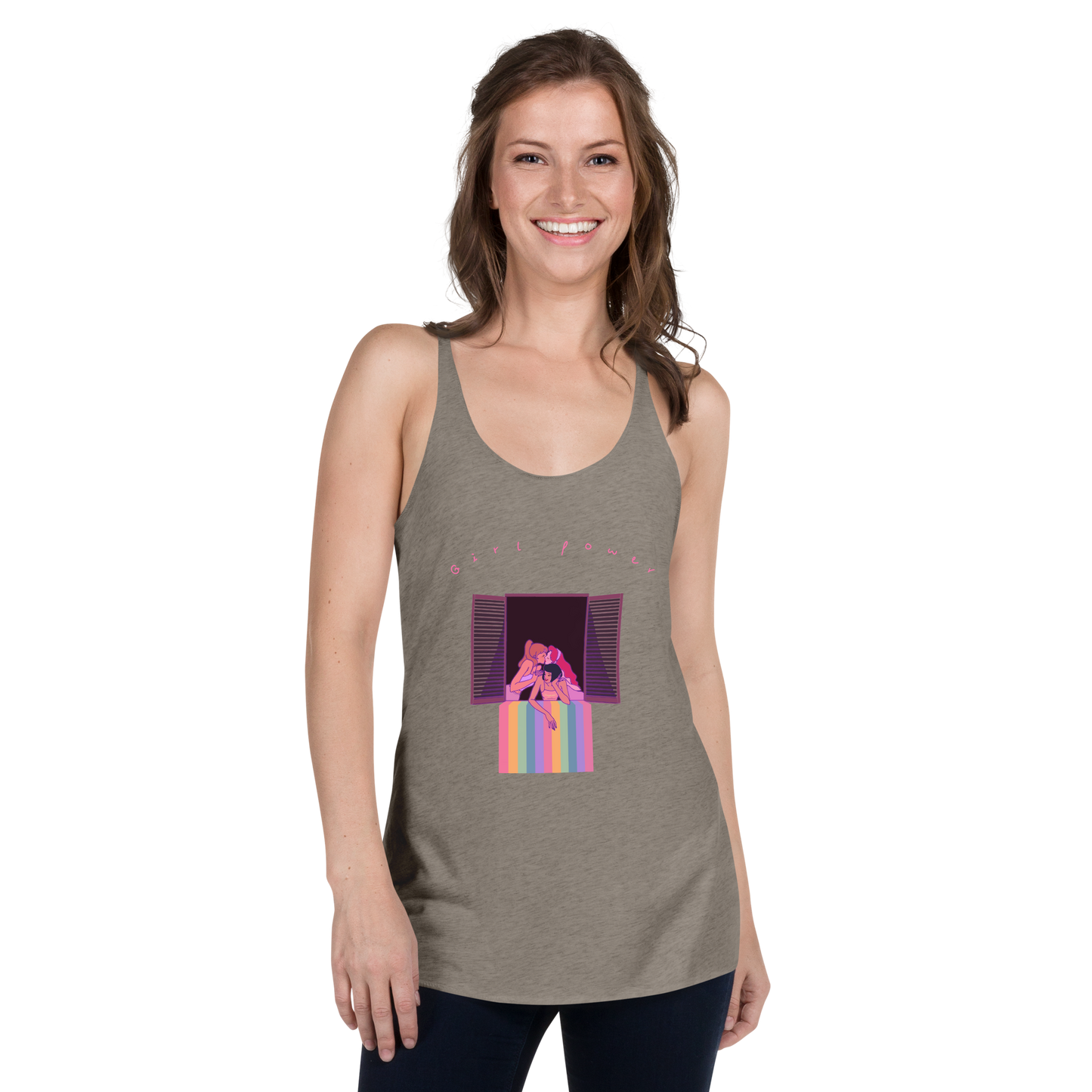 Girl power by Jiangbrulant - Women's Racerback Tank