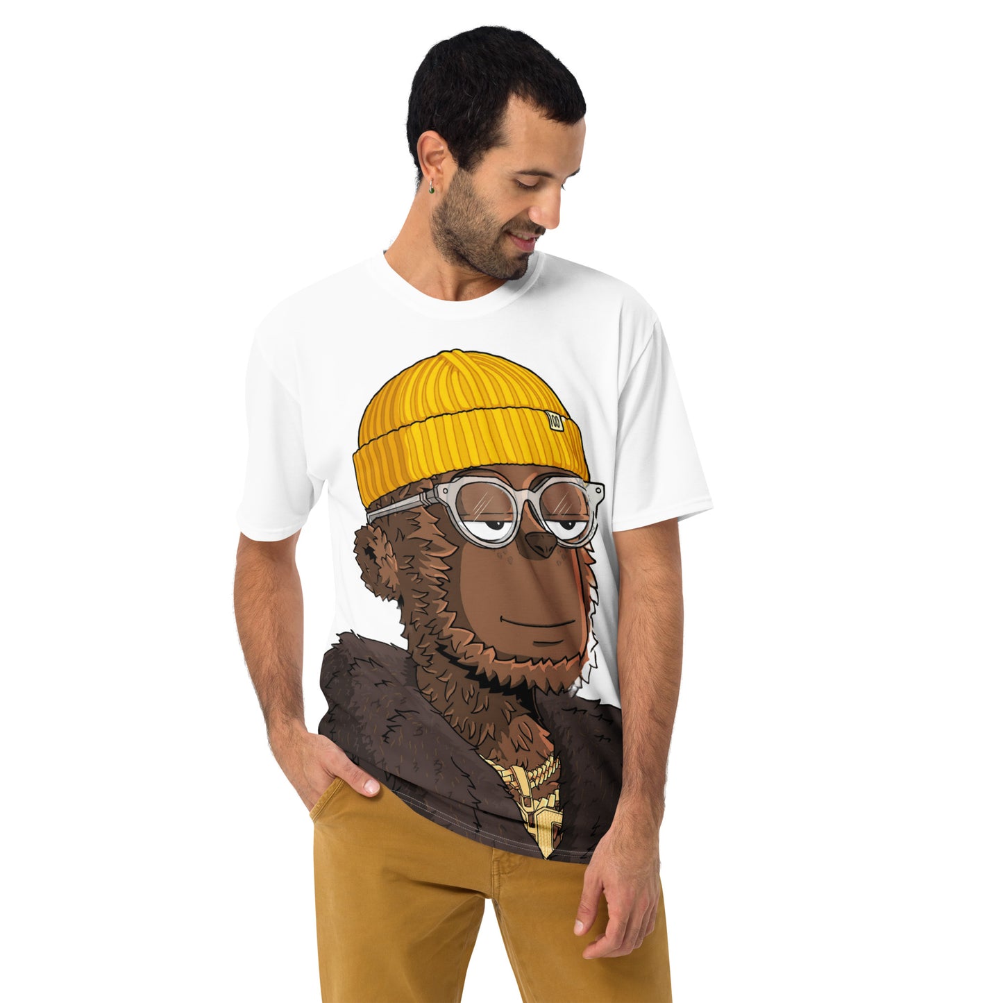 All-Over t-shirt feat y00t #526 (rear QrCode NFT URL)