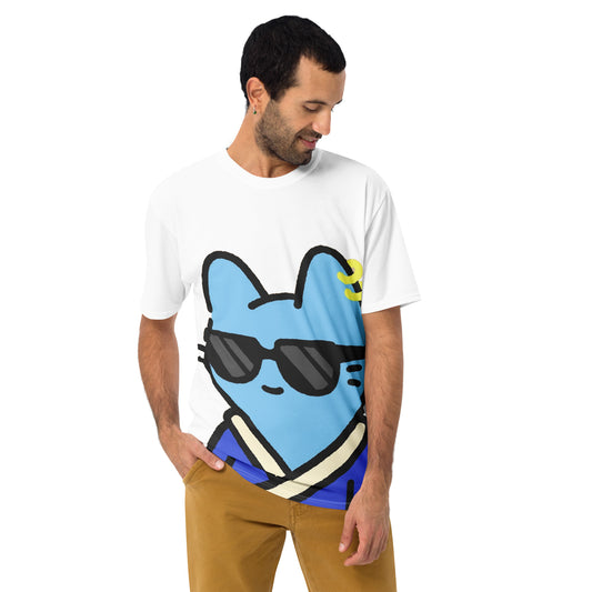 All-Over t-shirt feat. Cool Cat #316 (rear QrCode NFT URL)