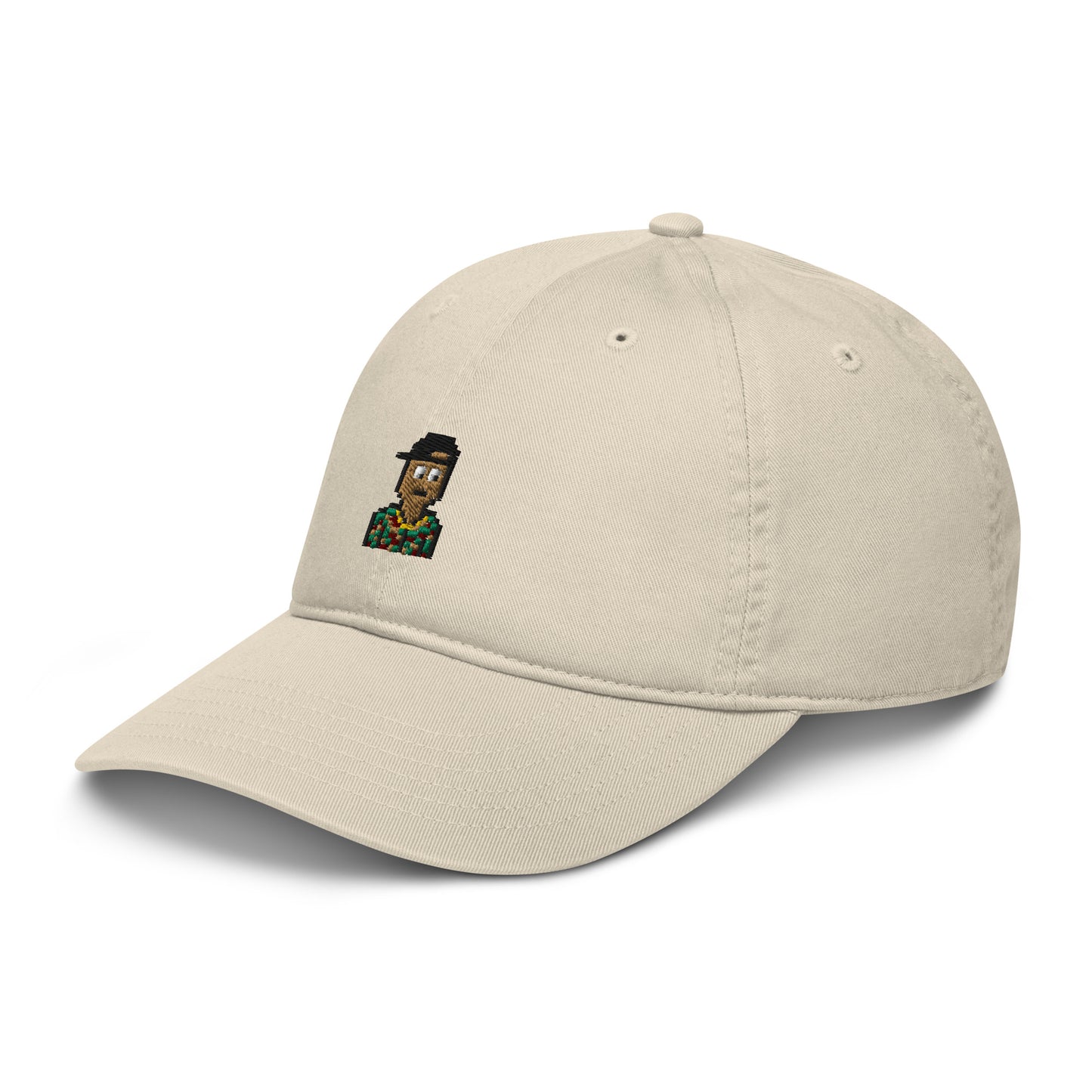 Organic dad hat feat. Nakamigos #12679 (embroidered)