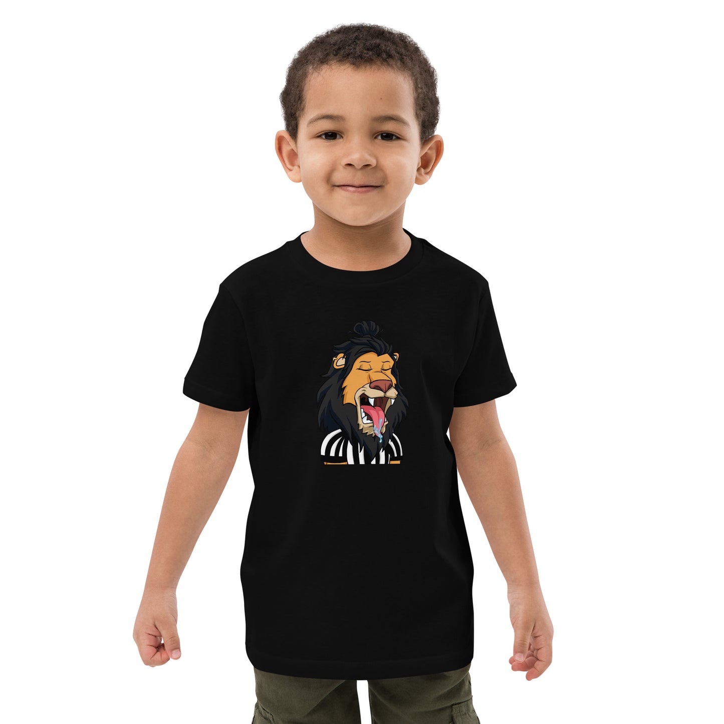 Organic cotton kids t-shirt feat Lazy Lion #9948