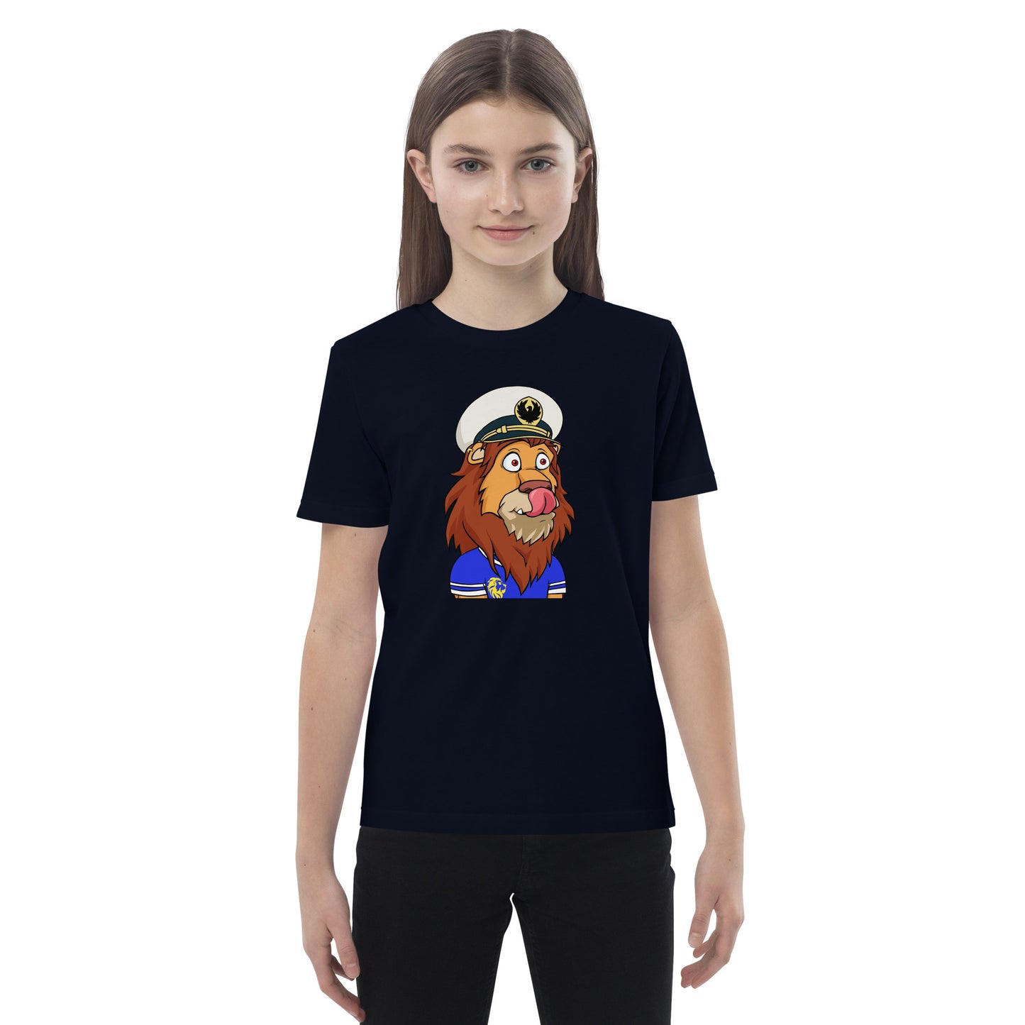 Organic cotton kids t-shirt feat Lazy Lion #3317