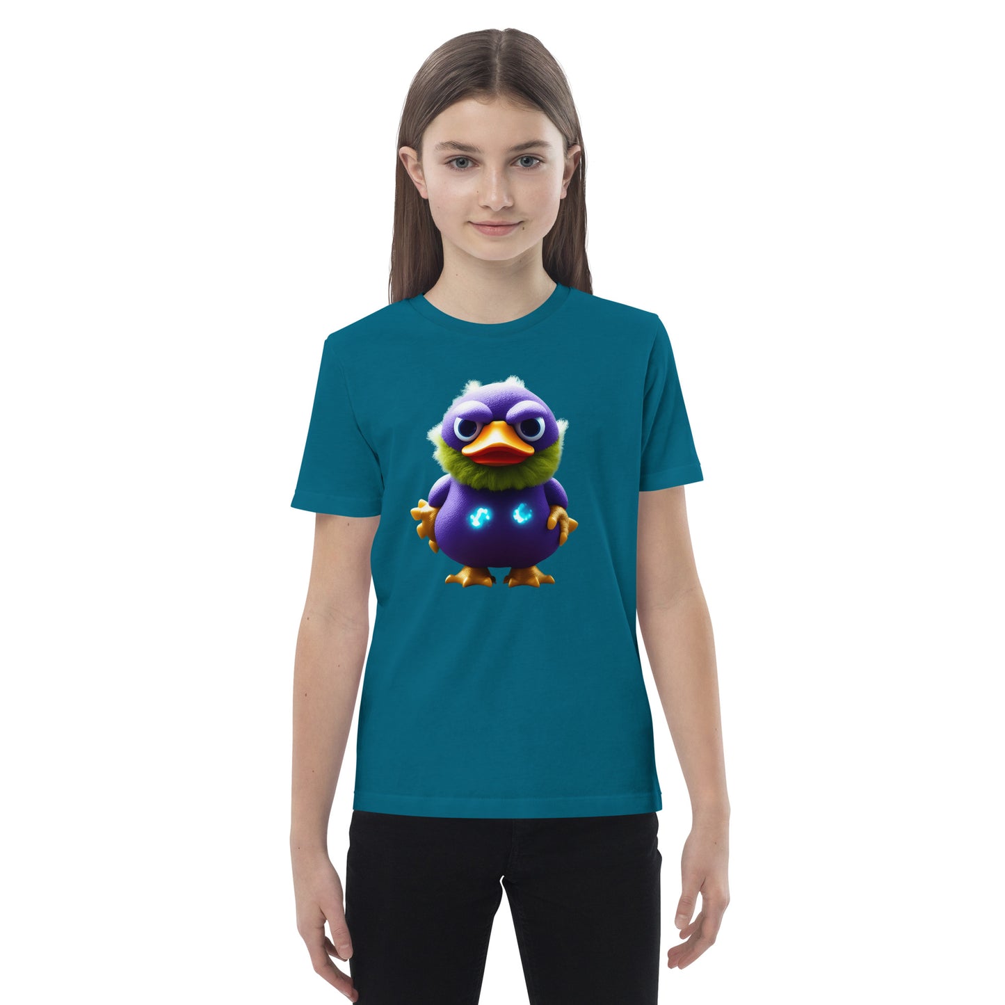 Organic cotton kids t-shirt feat GalactLINGS Zapbeard