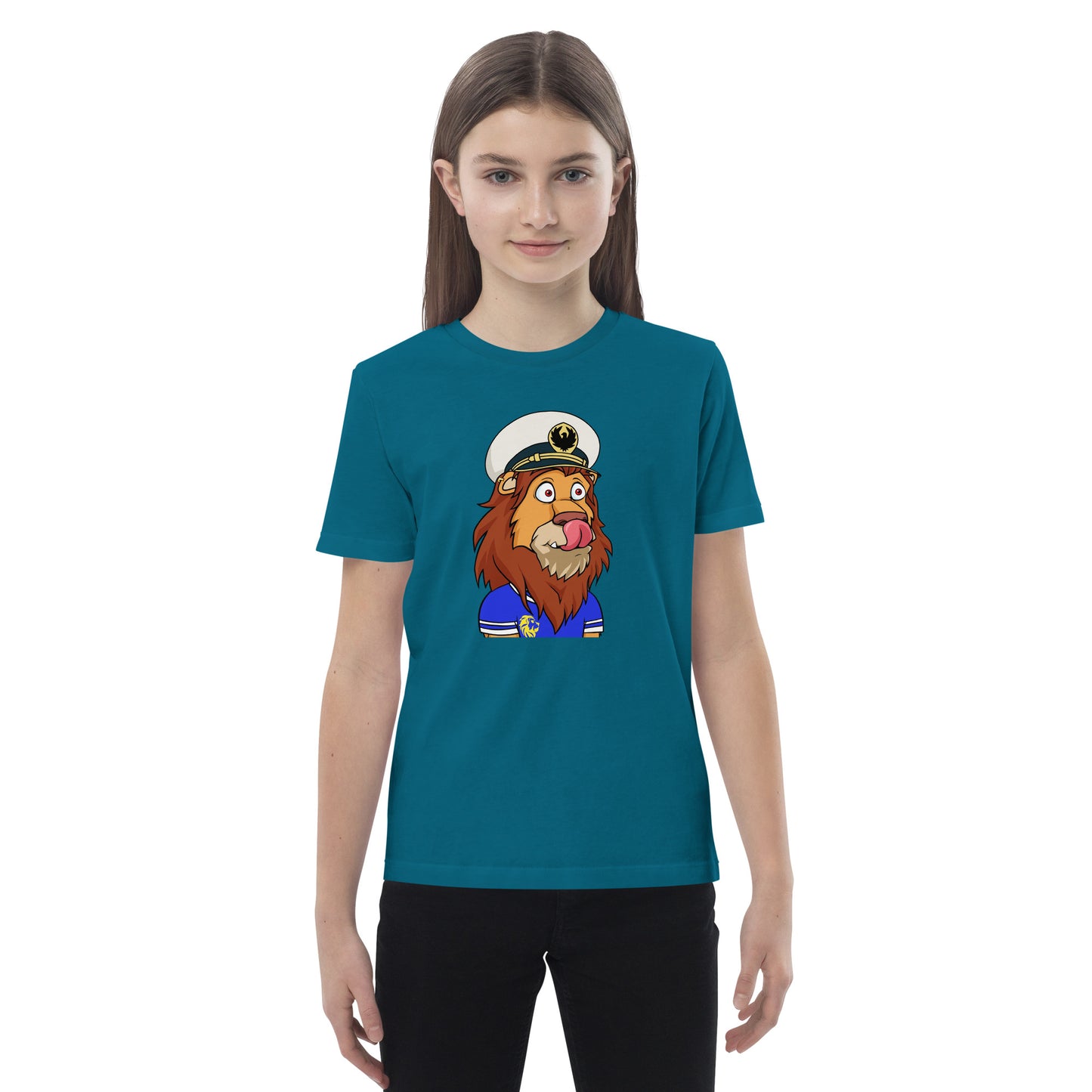 Organic cotton kids t-shirt feat Lazy Lion #3317